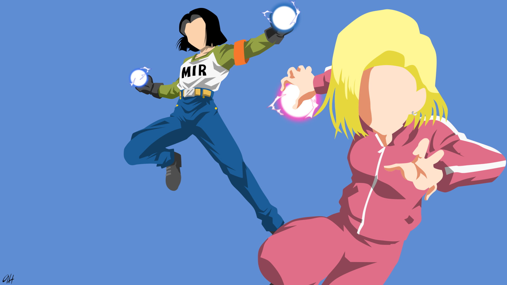 human limb, clothing, holding, one person, blue, human body part, Anime, adult, activity, Android 18 (Dragon Ball), side view, full length, Dragon Ball Super, HD Wallpaper