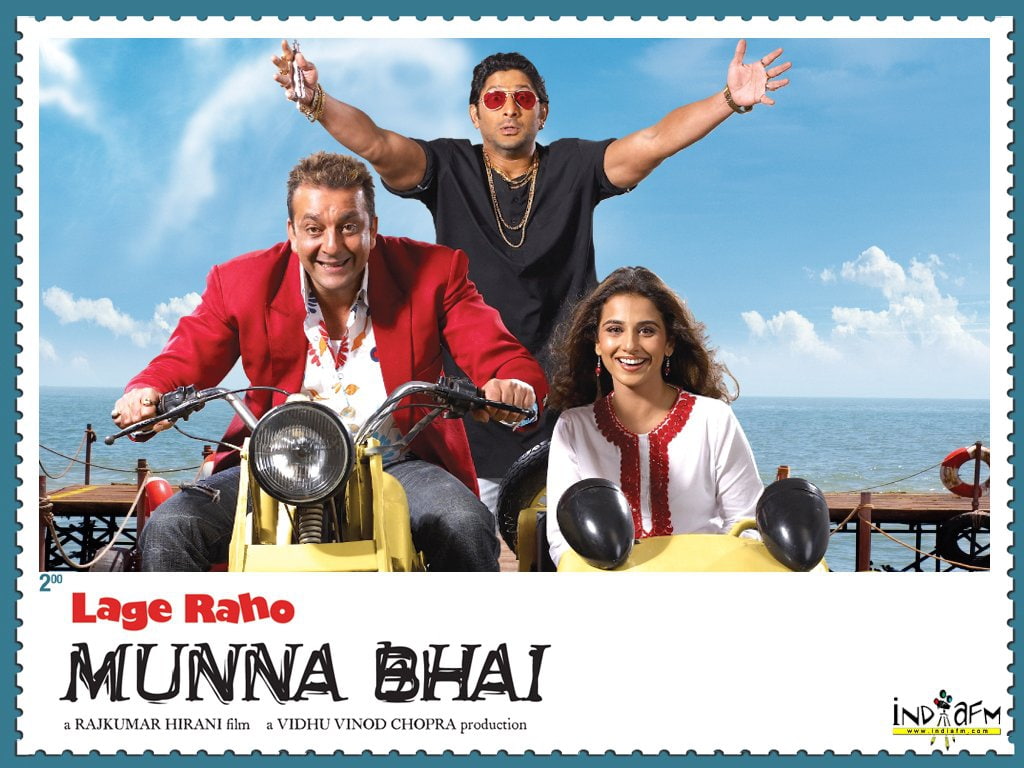 lage raho munnabhai, vidya balan, sanjay dutt, entertainment, arshad warsi, lage, bollywood, art, Blue, arshad, warsi, raho, hd, munnabhai, 480P, HD Wallpaper