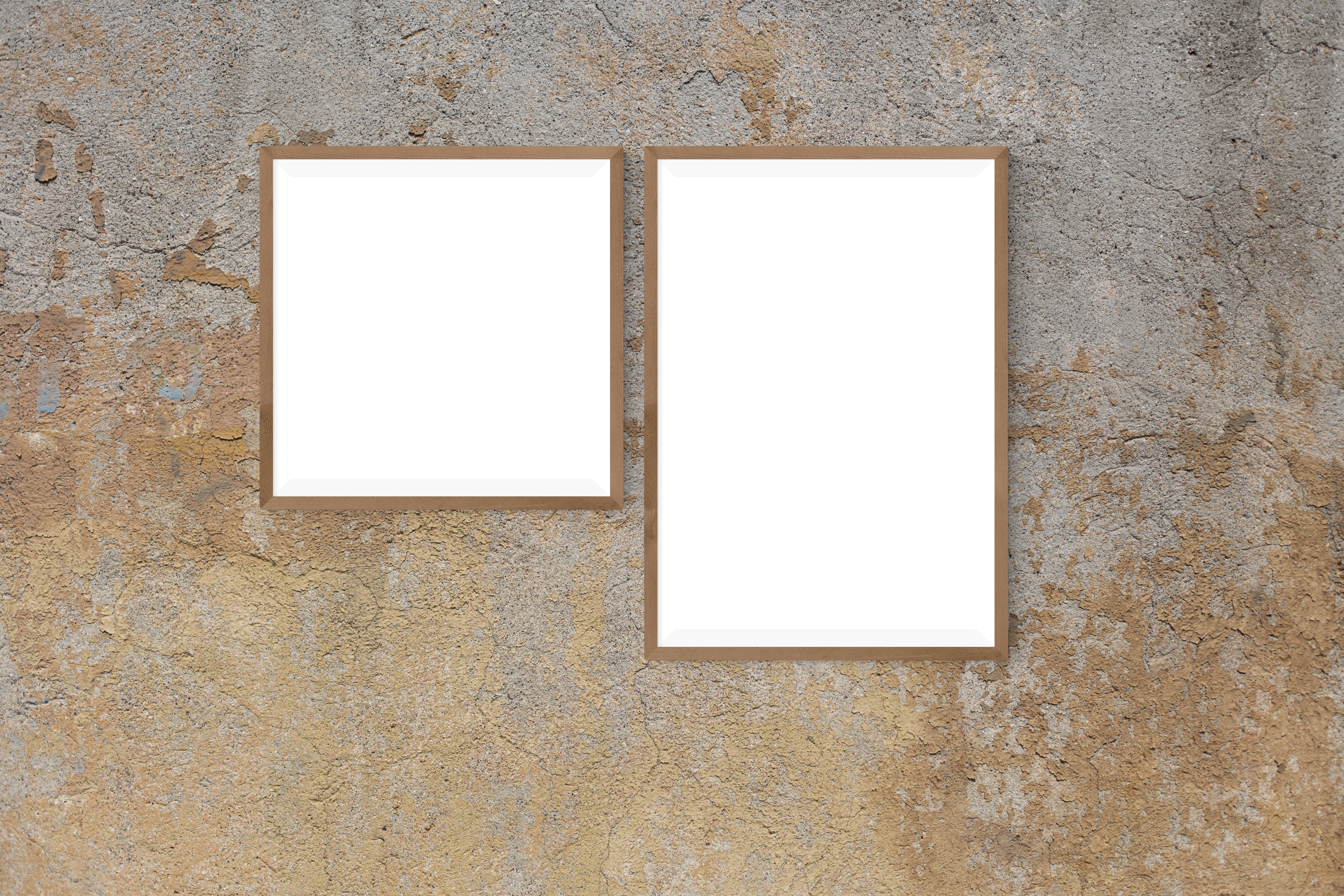 photo, wood - material, mockup, mock, picture frame, concrete, dirty, no people, textured, wall, rectangle, square, pattern, weathered, wall - building feature, HD Wallpaper