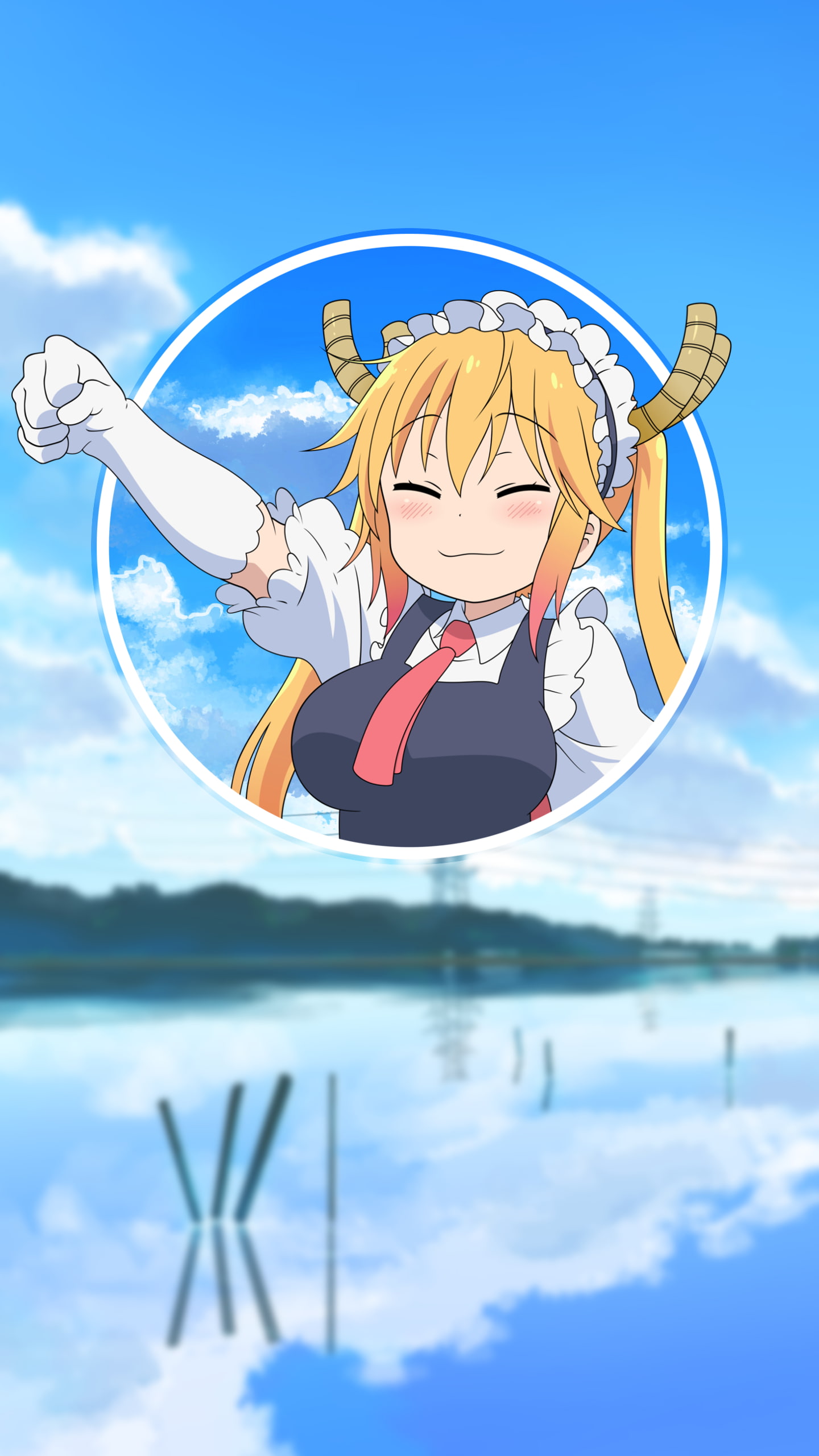 holding, Tohru (Kobayashi-san Chi no Maid Dragon), 2K, men, sport, blue, human body part, piture in picture, one person, leisure activity, lifestyles, Phone HD Wallpaper