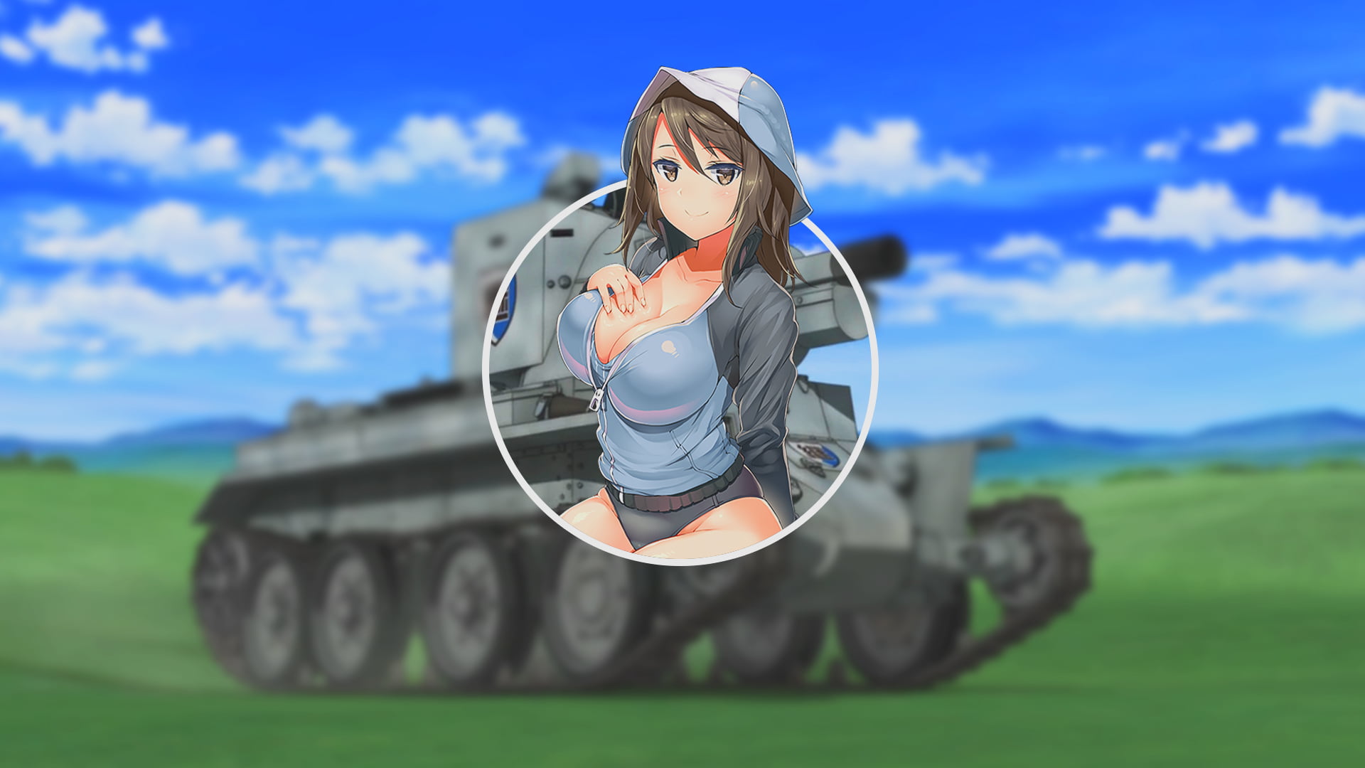picture-in-picture, anime, piture in picture, anime girls, 1080P, Mika (Girls Und Panzer), Girls und Panzer, HD Wallpaper