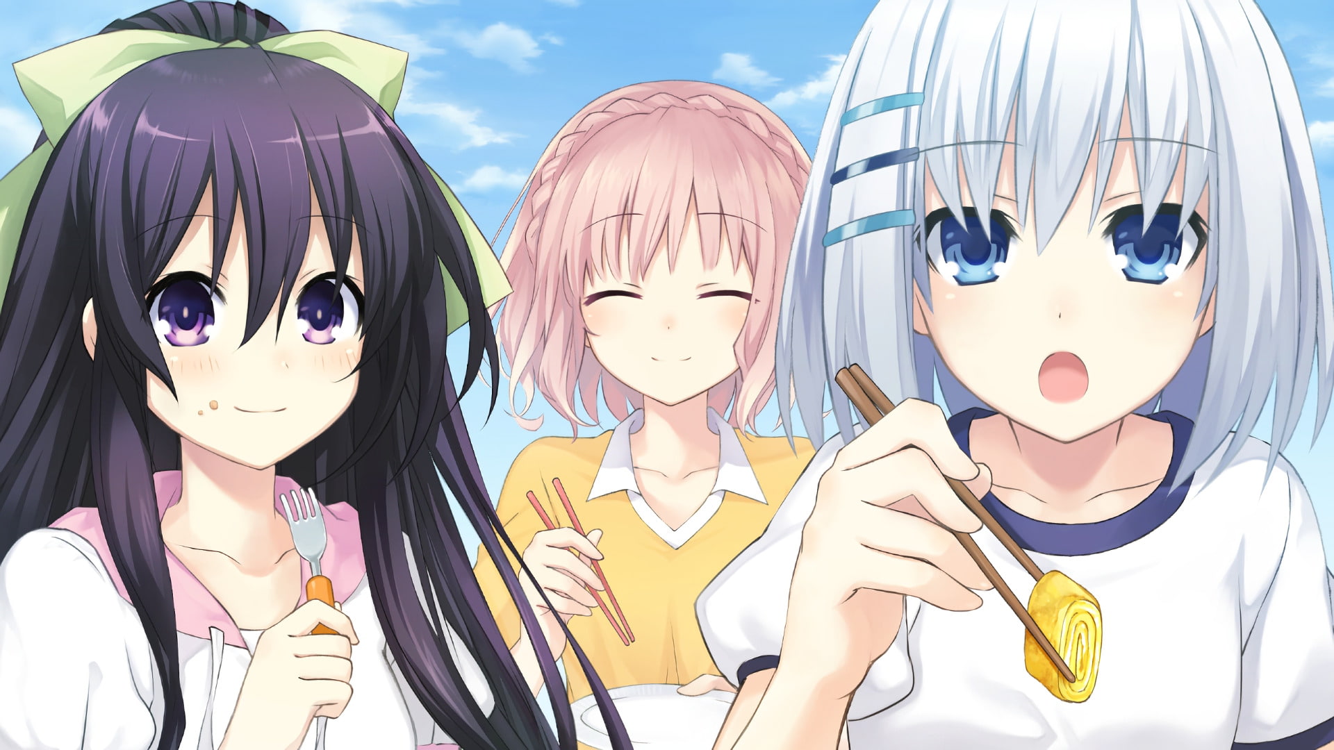 Tohka Yatogami, 1080P, Anime, Date A Live, Rinne Sonogami, Origami Tobiichi, HD Wallpaper