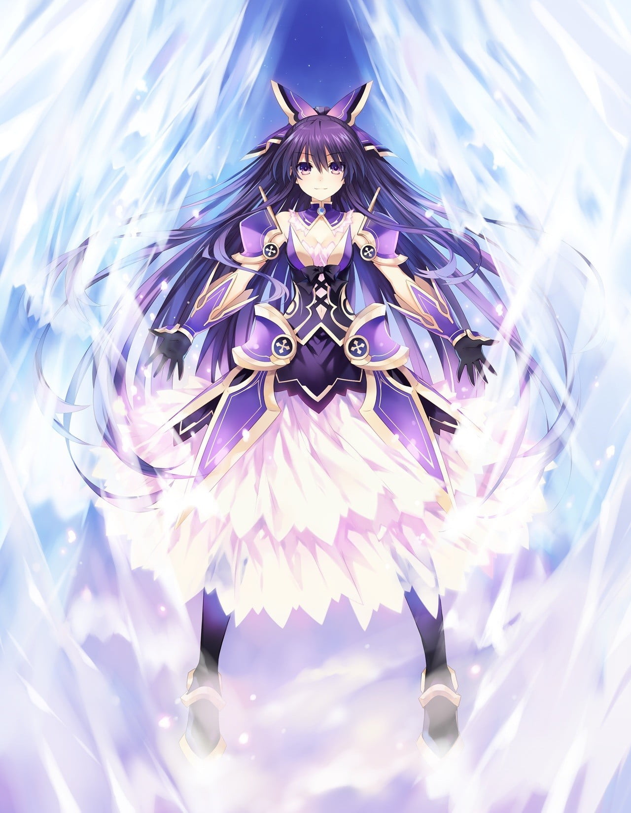 720P, mask - disguise, anime girls, flower, Date A Live, close-up, clean, flowering plant, outdoors, feather, day, Yatogami Tohka, no people, disguise, Phone HD Wallpaper