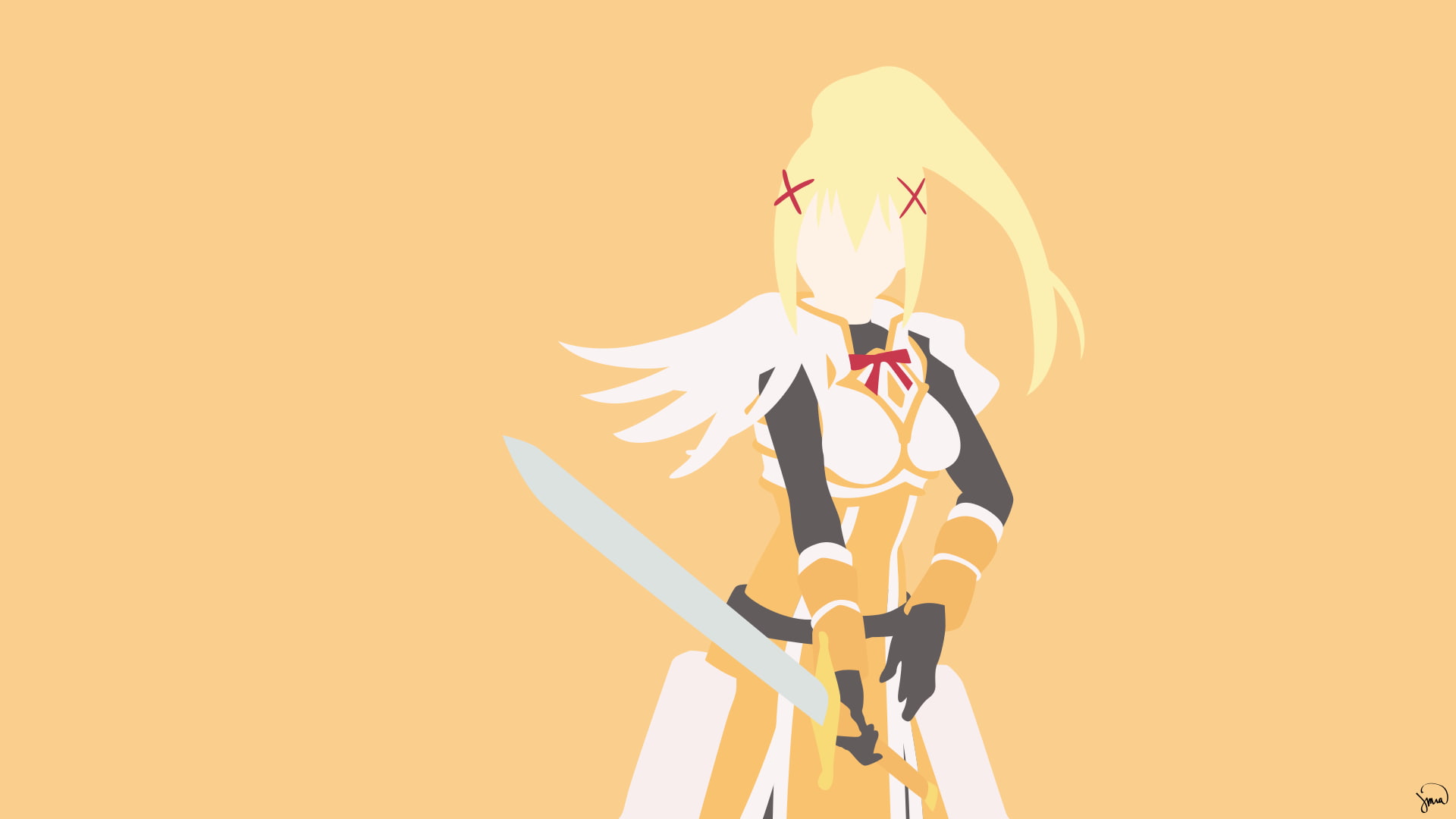 KonoSuba – God’s blessing on this wonderful world!!, 1080P, Darkness (KonoSuba), Minimalist, Anime, HD Wallpaper