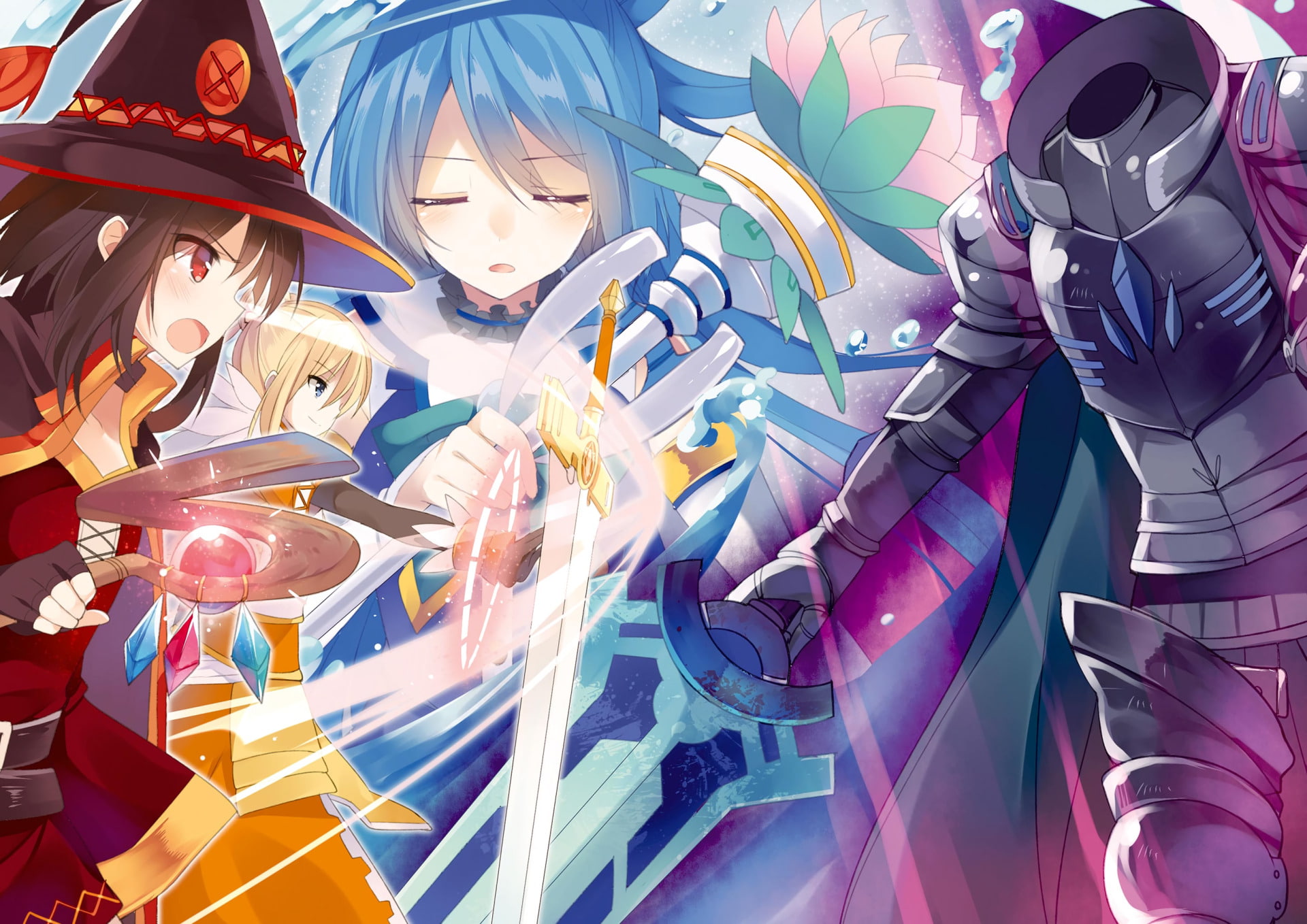 high angle view, variation, still life, human representation, creativity, indoors, art and craft, multi colored, for sale, KonoSuba – God’s blessing on this wonderful world!!, HD Wallpaper