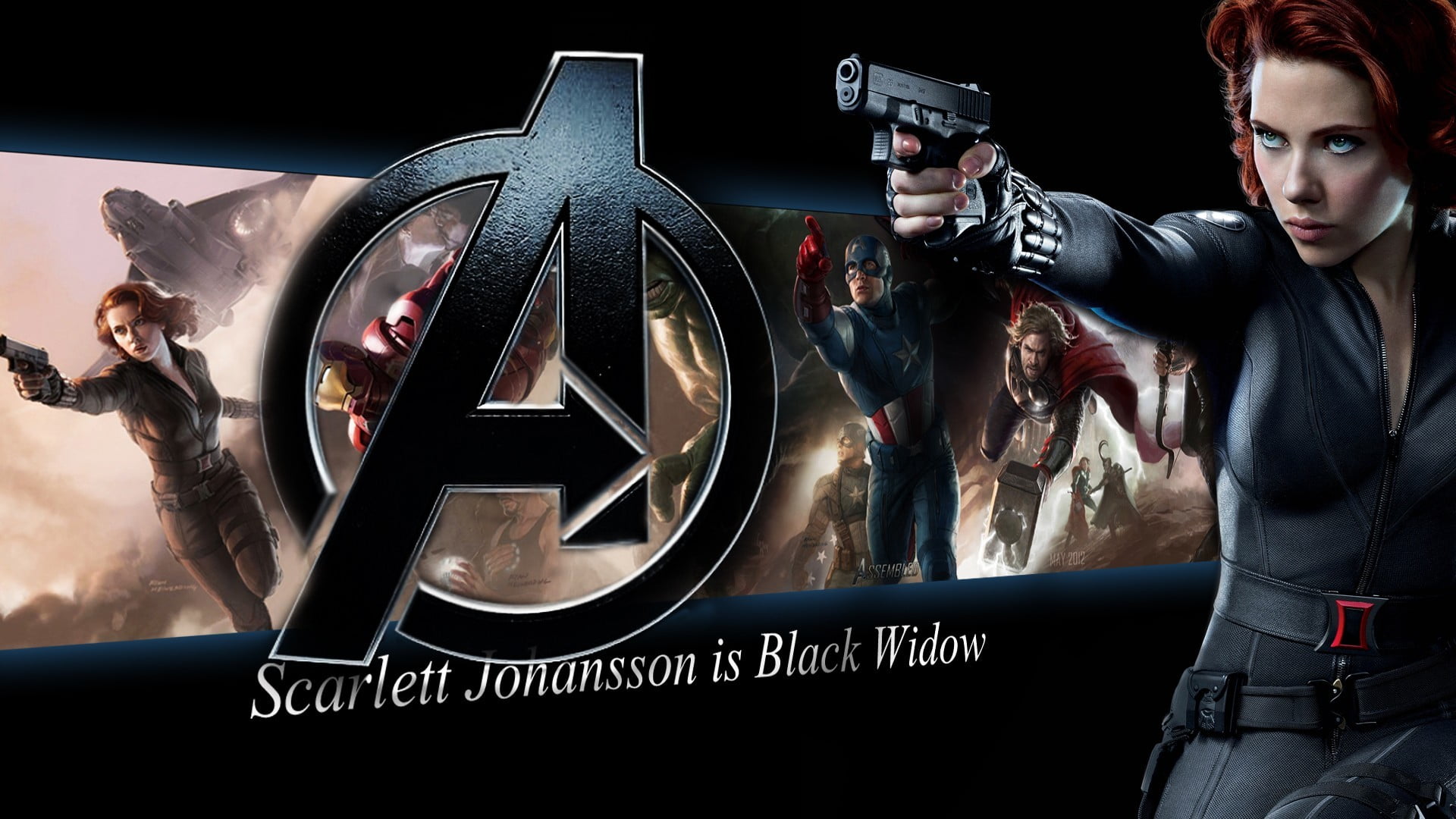 communication, gun, women, transportation, Black Widow, movies, 1080P, people, Marvel Cinematic Universe, car, mode of transportation, Glock, crime, weapon, HD Wallpaper