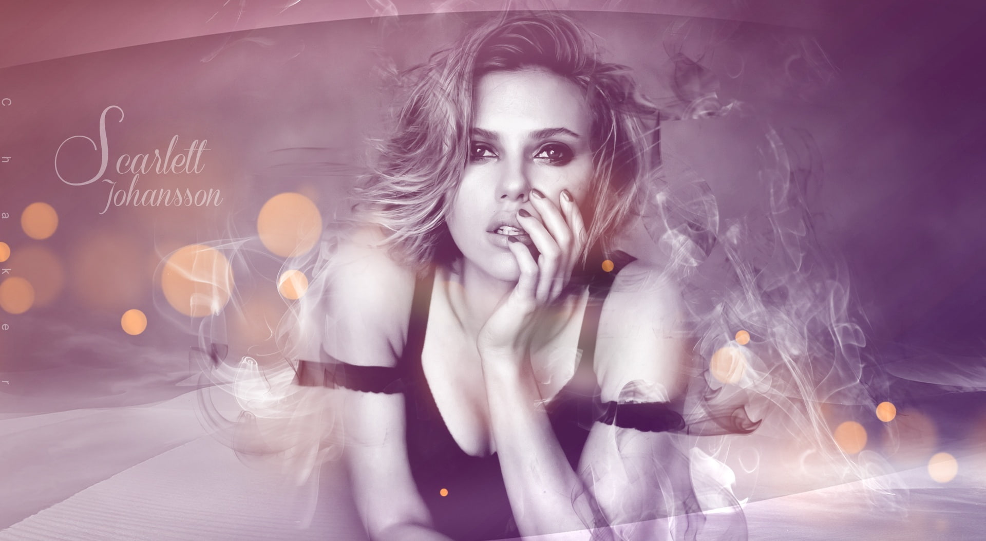 beautiful woman, Smoke, fashion, human face, portrait, beautiful people, Design, looking at camera, females, young adult, fantasy, scarlett, Vintage, scarlett johansson, HD Wallpaper