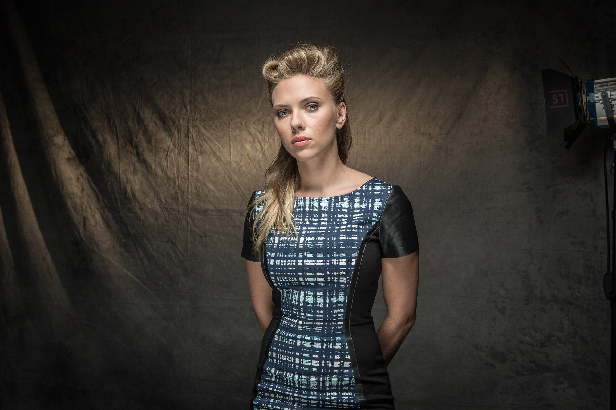 1080P, Scarlett Johansson, girl, background, dress, blonde, actress, HD Wallpaper