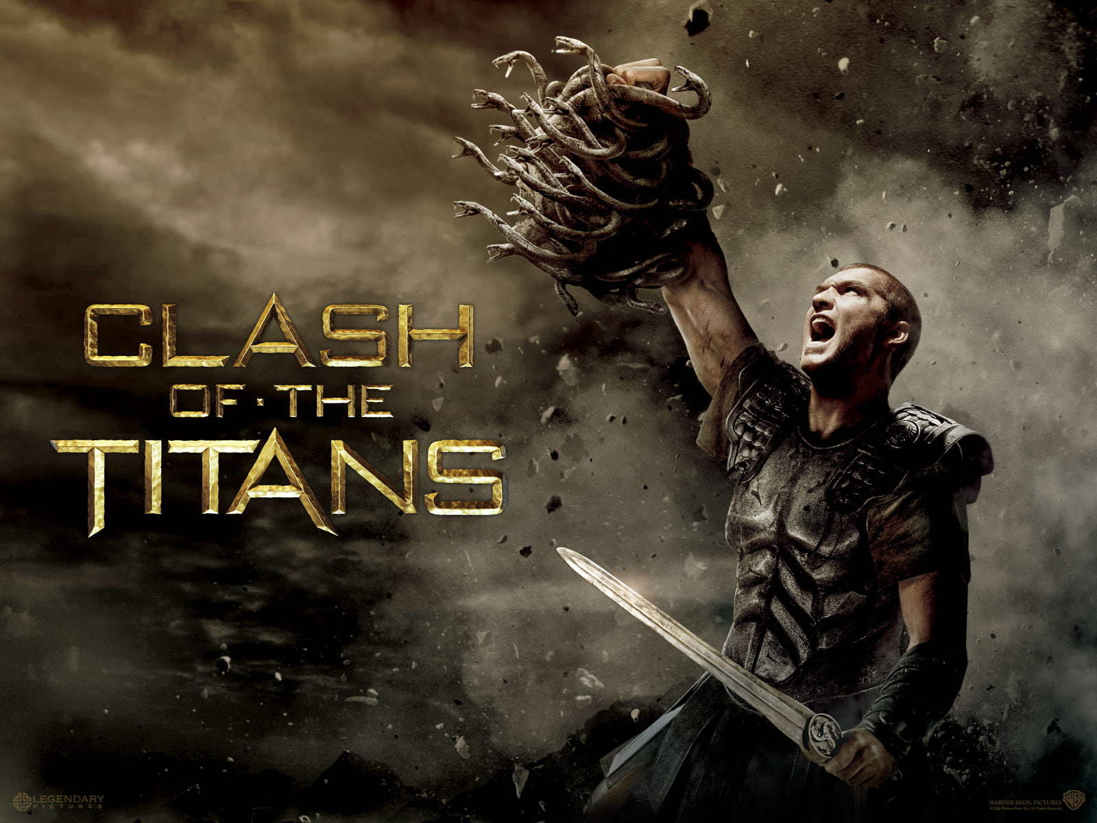 mouth open, digital, Clash Of The Titans, three quarter length, standing, sign, emotion, smoke - physical structure, people, Legendary Pictures, mid adult, HD Wallpaper