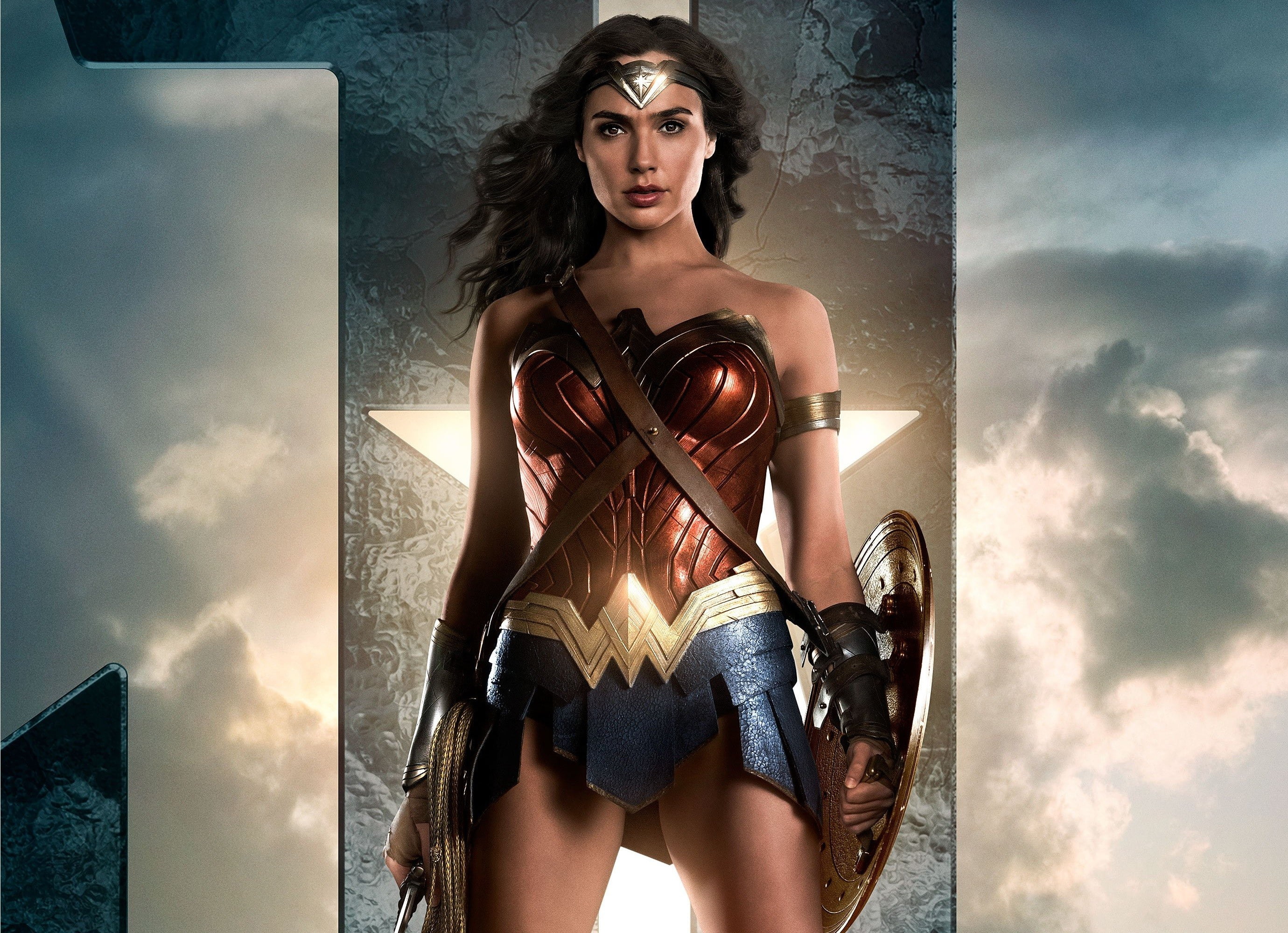 movie, Wonder Woman, cinema, film, Gal Gadot, Diana, demigod, hero, Justice League, god, armor, shield, yuusha, 2K, DC Comics, HD Wallpaper