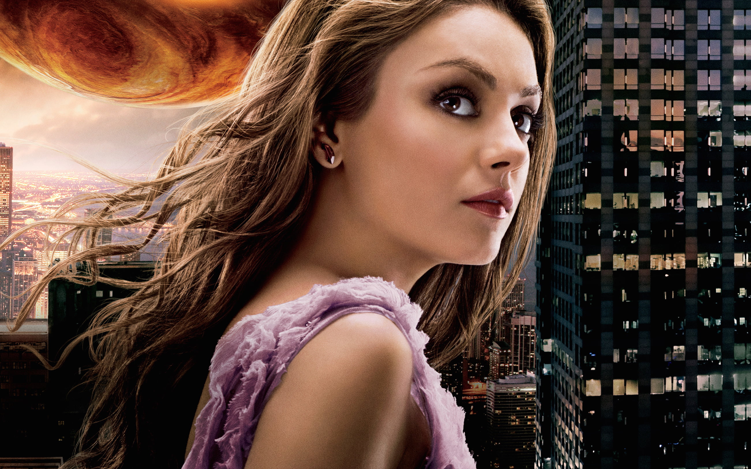 Adventure, Sci-Fi, Fantasy, Year, 2K, young adult, Ascending, City, Princess, Fog, Galaxy, Film, Girl, young women, Village Roadshow Pictures, kunis, make-up, HD Wallpaper