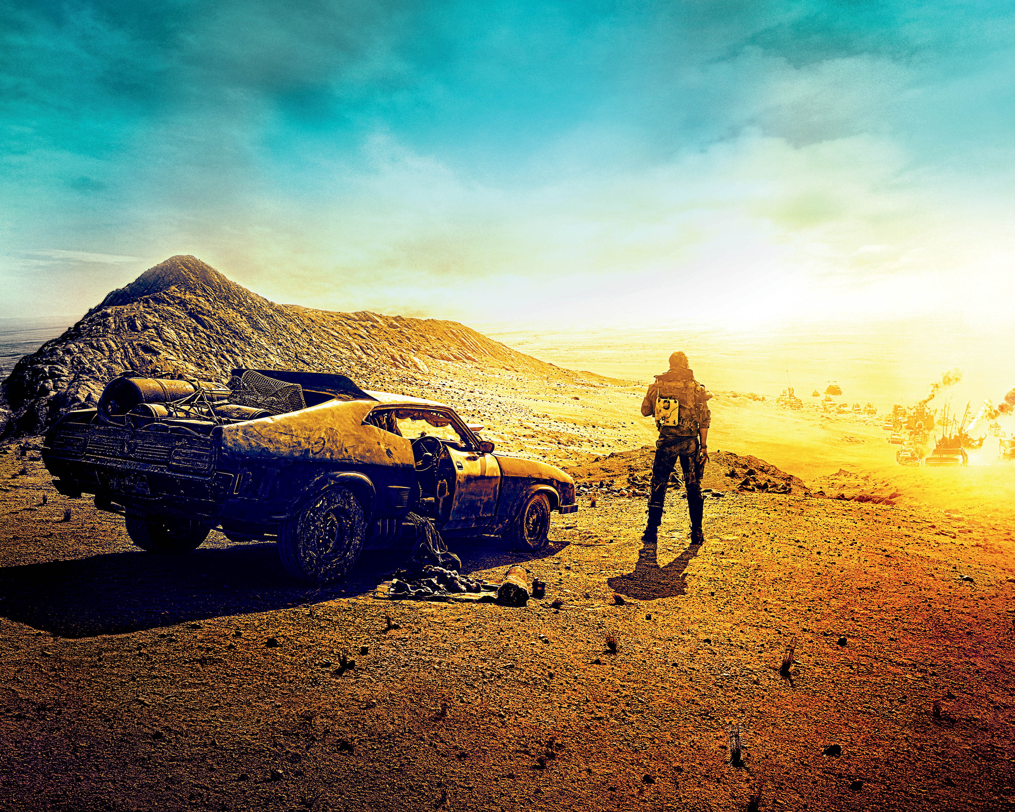 sunlight, extreme Terrain, off-Road Vehicle, men, cloud - sky, Adventure, armed forces, adult, Weapons, Man, Thriller, hill, one person, Rockatansky, Mad Max, HD Wallpaper