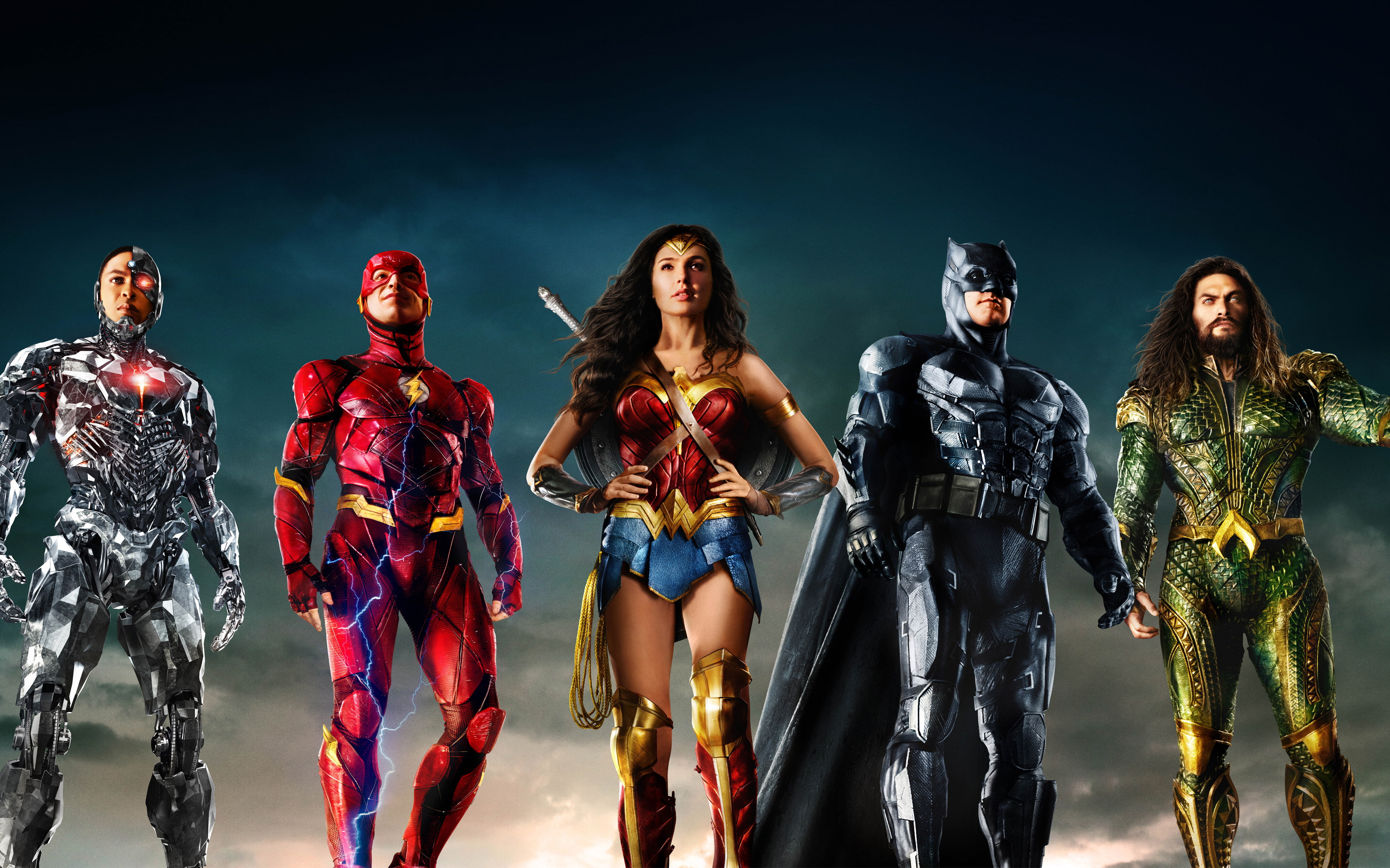 Ben Affleck, Ray Fisher, Movie, Jason Momoa, Flash, Justice League (2017), Ezra Miller, Cyborg (DC Comics), Batman, Gal Gadot, Aquaman, 4K, Wonder Woman, HD Wallpaper