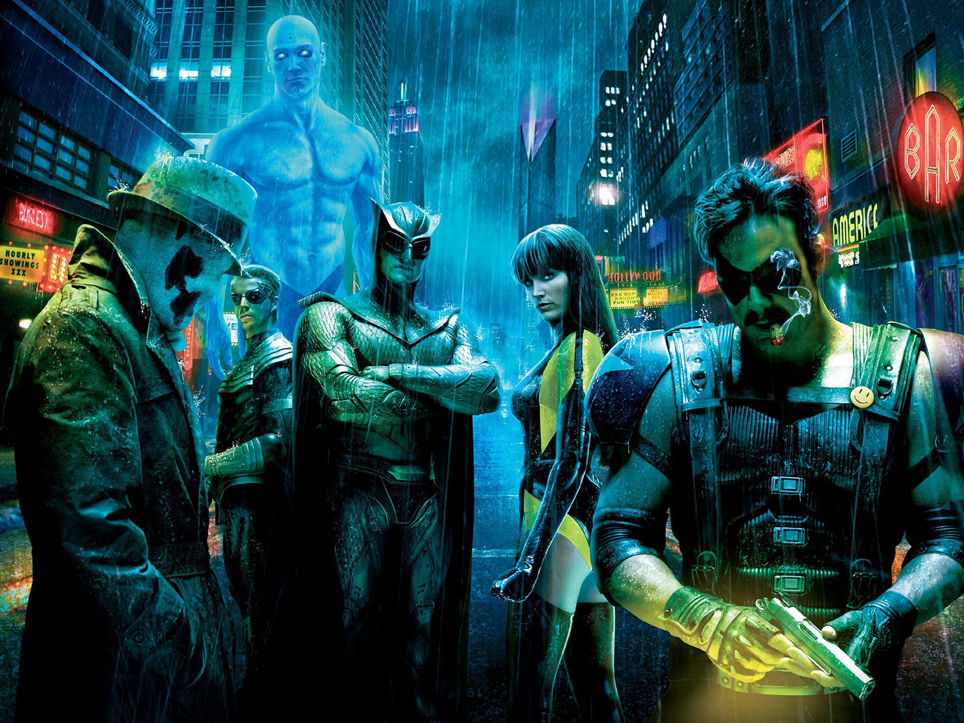the film, Rorschach, Silk Spectre II, Adrian Veidt, Nite Owl, 1080P, Matthew Goode, Jackie Earle Haley, Comedian, Watchmen, Jon Osterman, Ozymandias, Laurie Jupiter, HD Wallpaper