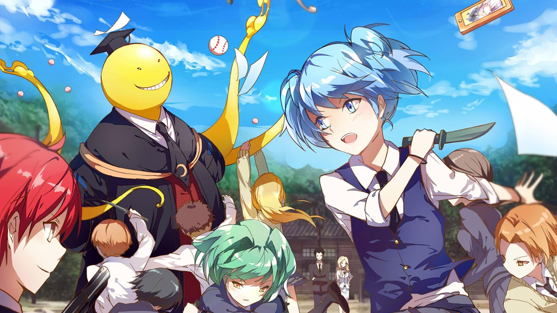 male likeness, tadaomi karasuma, kaede kayano, human representation, representation, day, rio nakamura, festival, assassination classroom, multi colored, HD Wallpaper