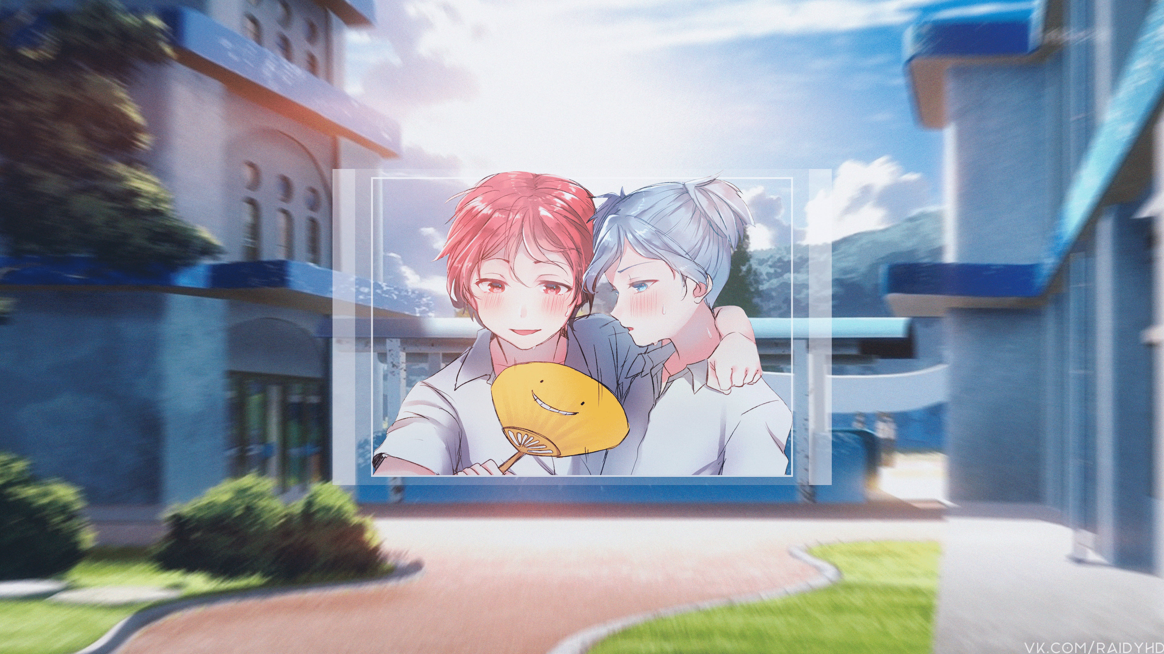 4K, picture-in-picture, Nagisa Shiota, Karma Akabane, anime, anime boys, HD Wallpaper