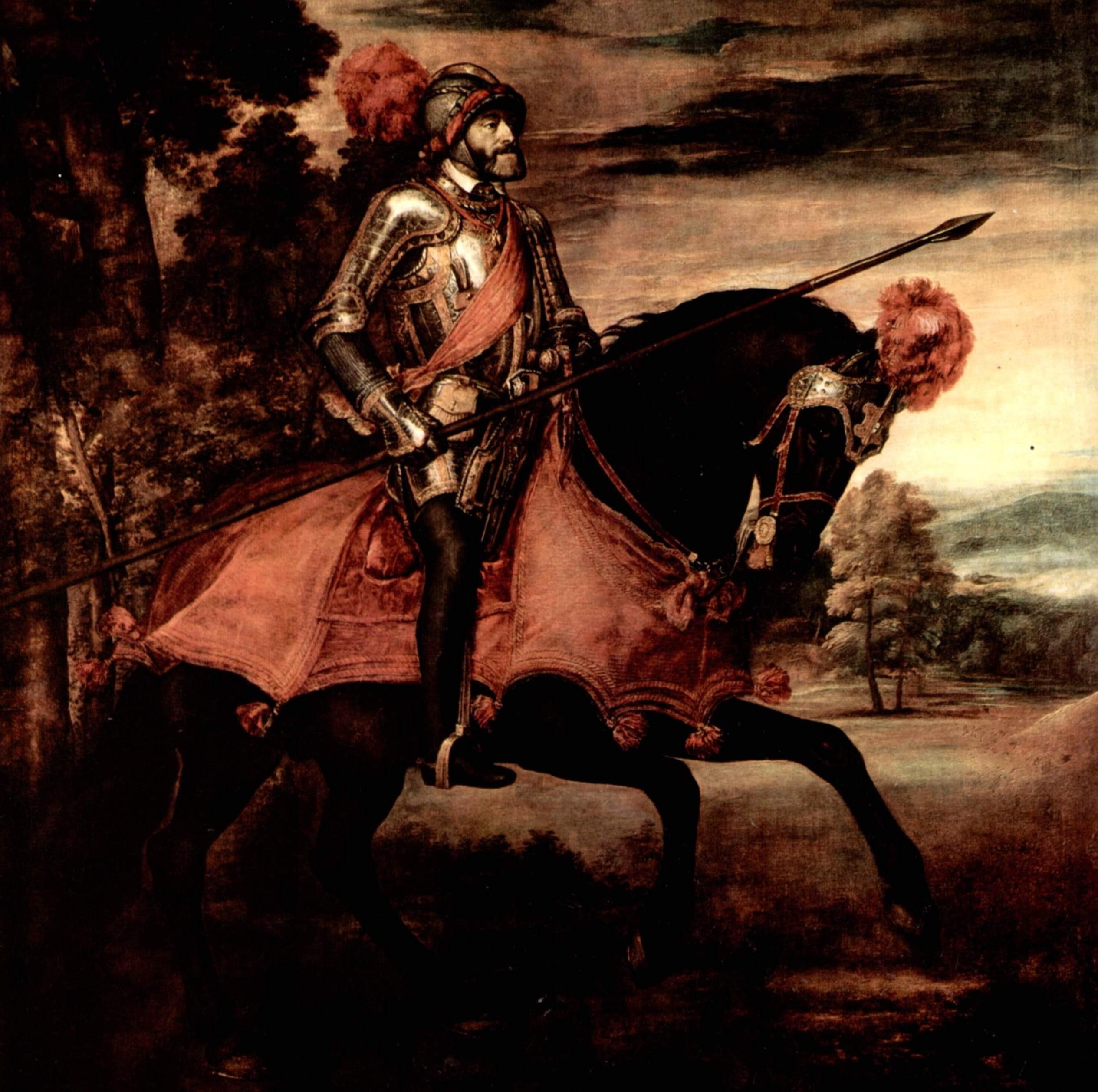 german, painting, tizziano, horse, charles, king, spain, empire, andalusian, spanish, germany, black, 1080P, v, HD Wallpaper