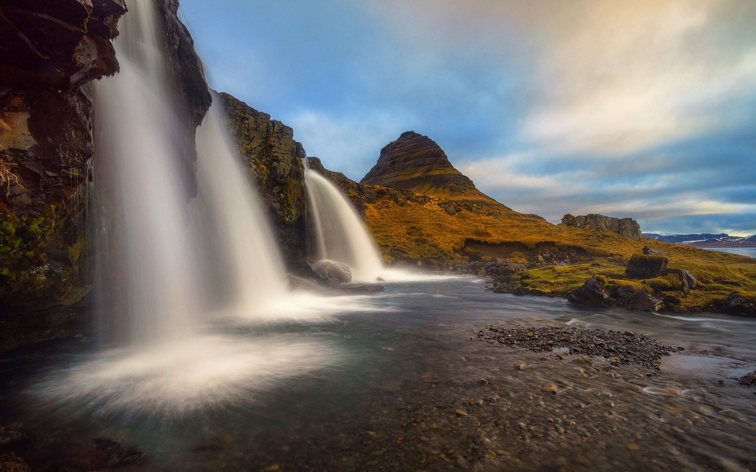 sn, west, city, kirkjufellsfoss, waterfall, located, iceland, 2K, peninsula, hd, grundarfjorour, fellsnes, HD Wallpaper