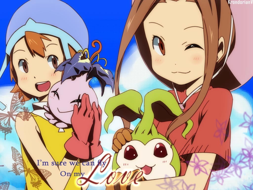 child, female likeness, real people, toy, 480P, red, painting, lifestyles, art and craft, Digimon, male likeness, woman, outdoors, creativity, sky, dress, HD Wallpaper
