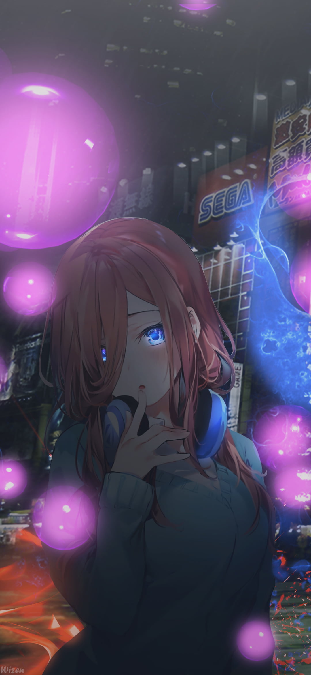 1080P, anime girls, Gotoubun no Hanayome, Nakano Miku, Phone HD Wallpaper