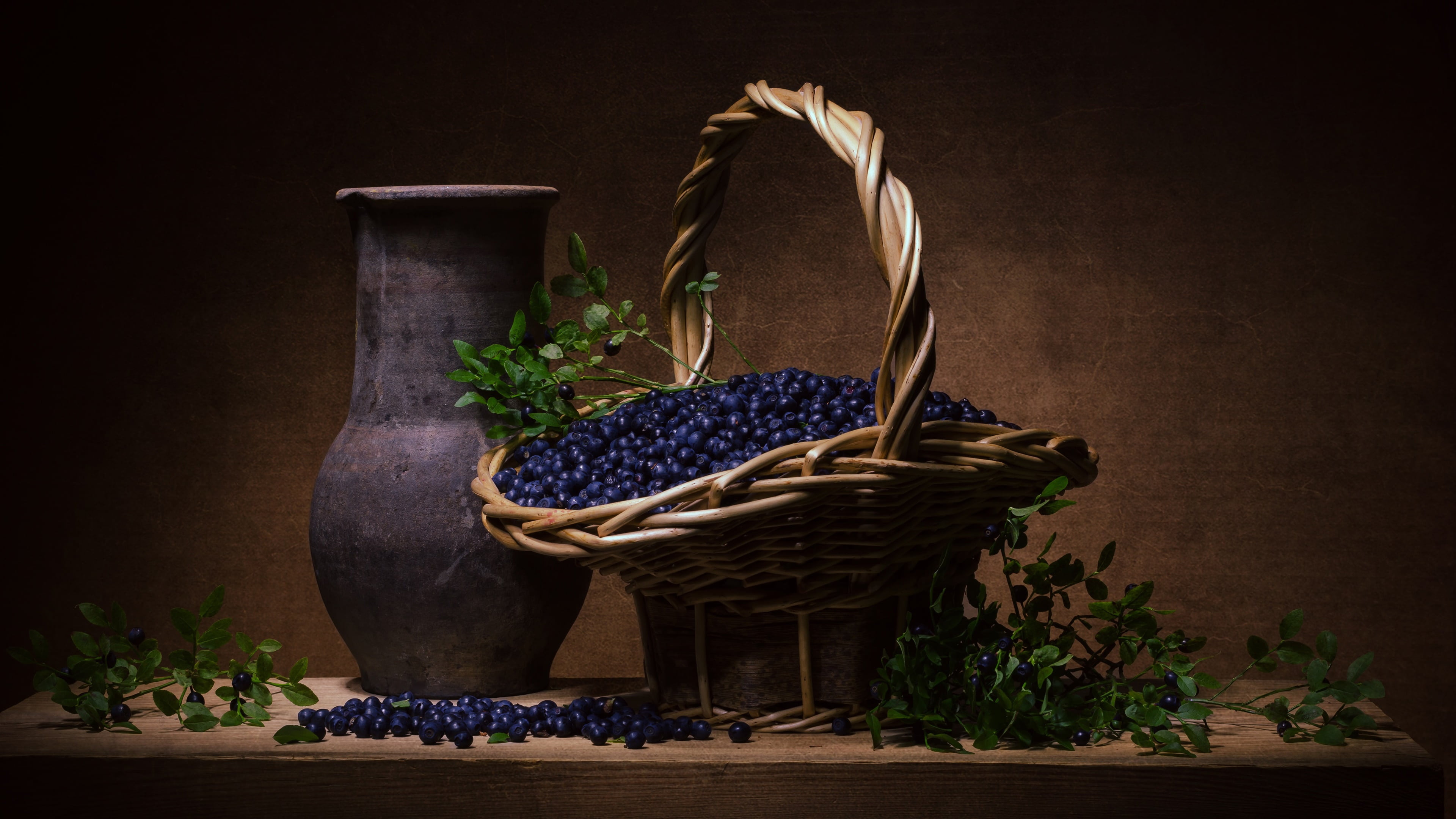 growth, harvest, 4K, nature, plant part, flower, leaf, table, blueberries, healthy eating, still life, lavender, freshness, herb, still life photography, HD Wallpaper