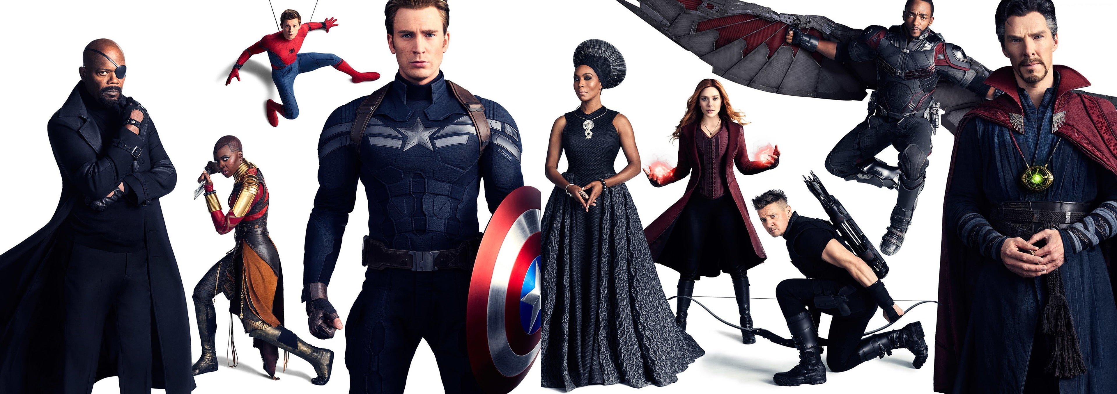 4K, Captain America, Spiderman, Hawkeye, Wanda Maximoff, Elizabeth Olsen, 2K, Tom Holland, Avengers: Infinity War, HD Wallpaper