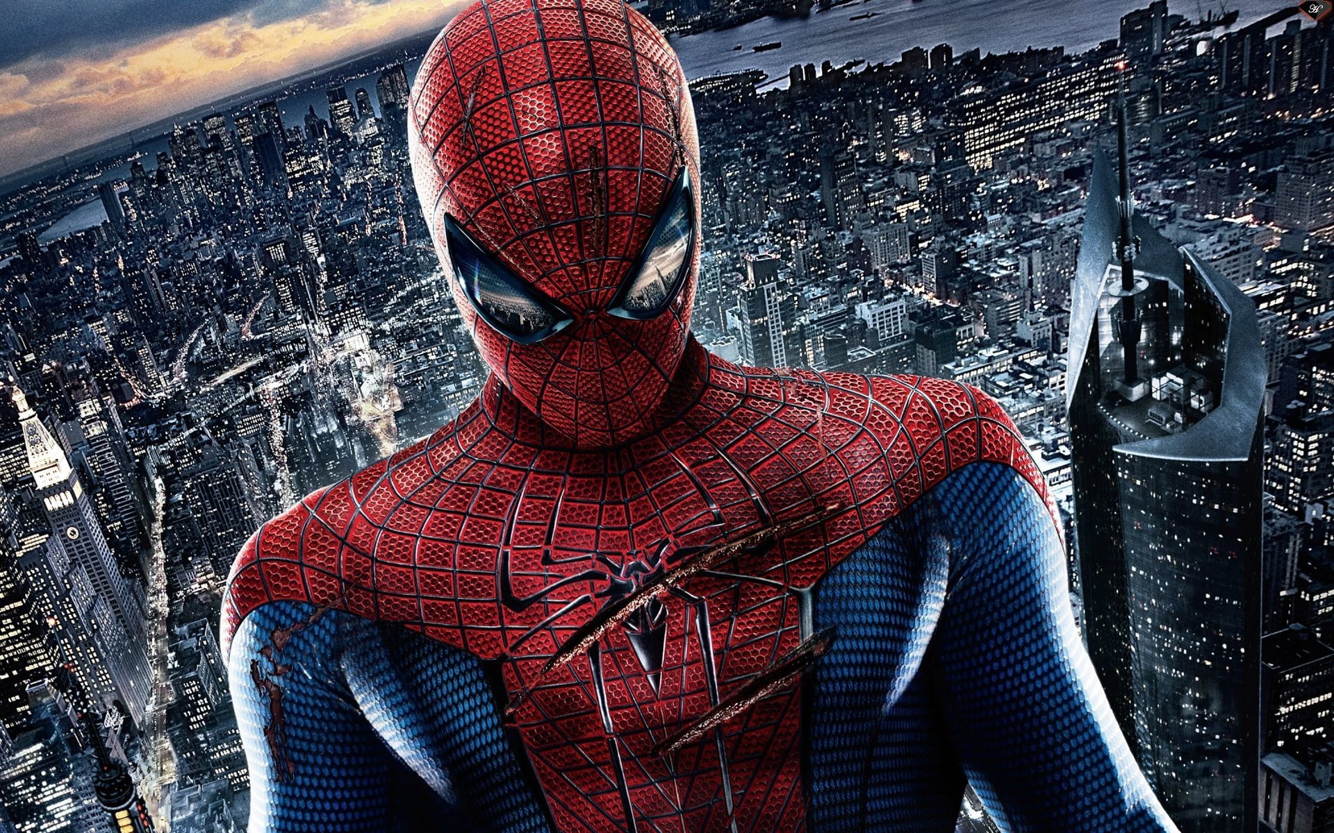 front view, movie, man, red, The Amazing Spider-Man, clothing, actor, headshot, real people, futuristic, casual clothing, looking at camera, HD Wallpaper