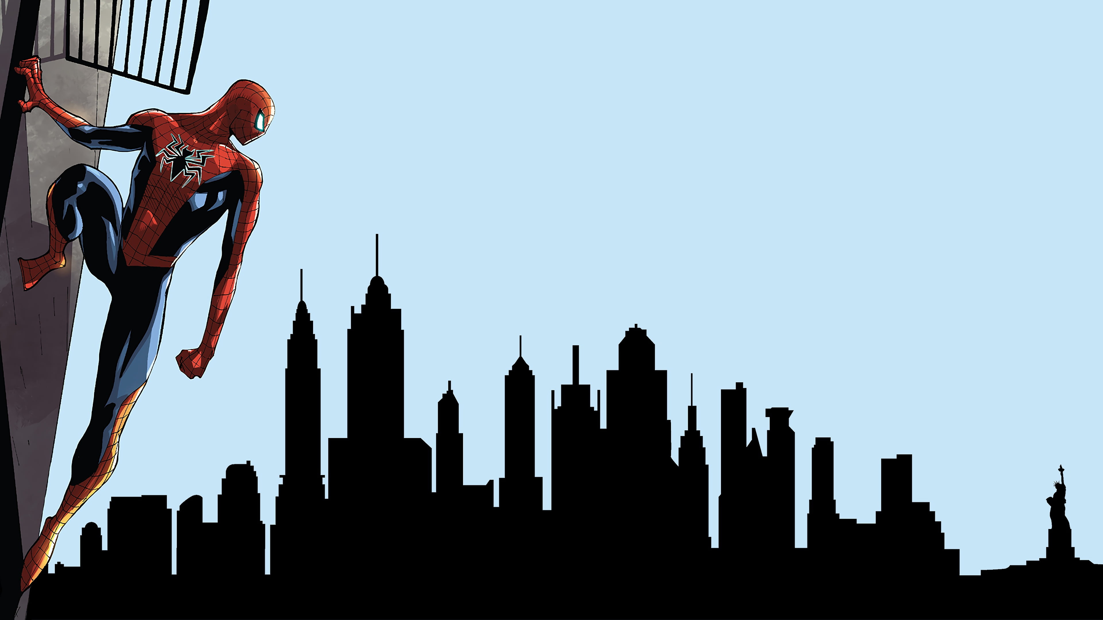 Peter Parker, low angle view, The sky, office building exterior, Comic, built structure, 4K, spire, silhouette, tower, copy space, building exterior, day, HD Wallpaper