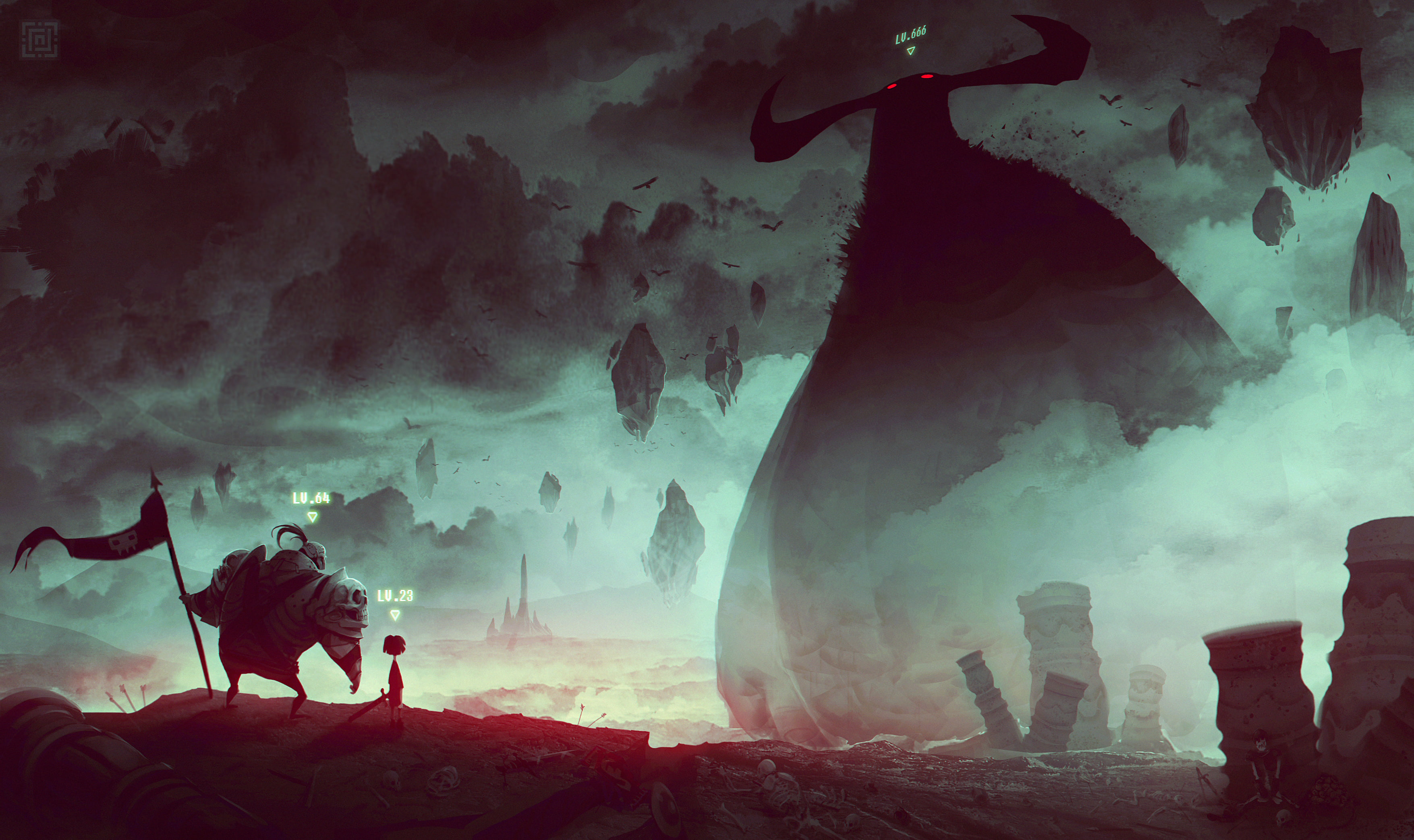 2K, battle, giant, boss, art, the game, death, HD Wallpaper