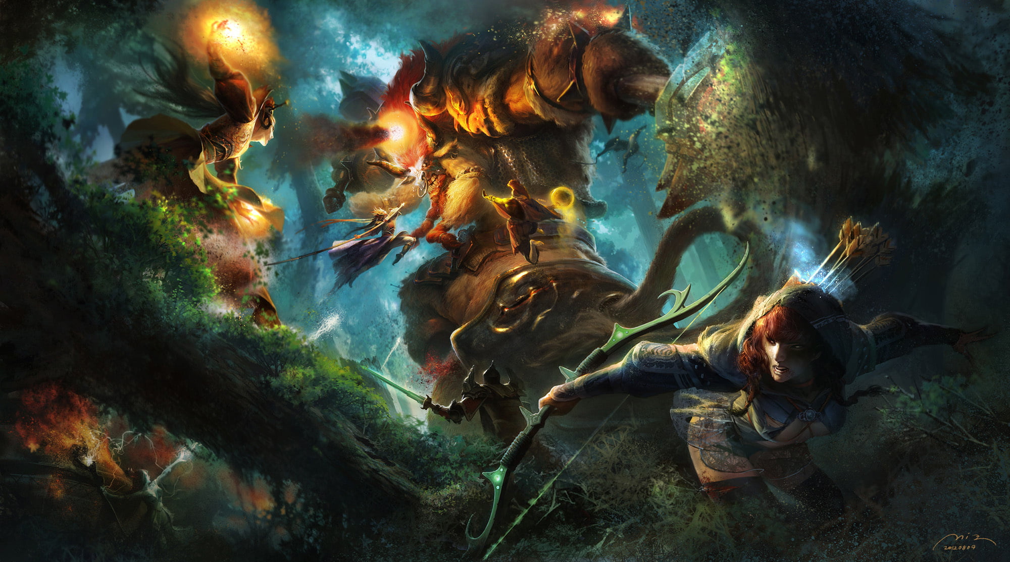 heat - Temperature, underwater, magic, giant, people, battle, solid, monster, beauty in nature, warrior, animal, outdoors, sea, real people, fire, Archer, HD Wallpaper