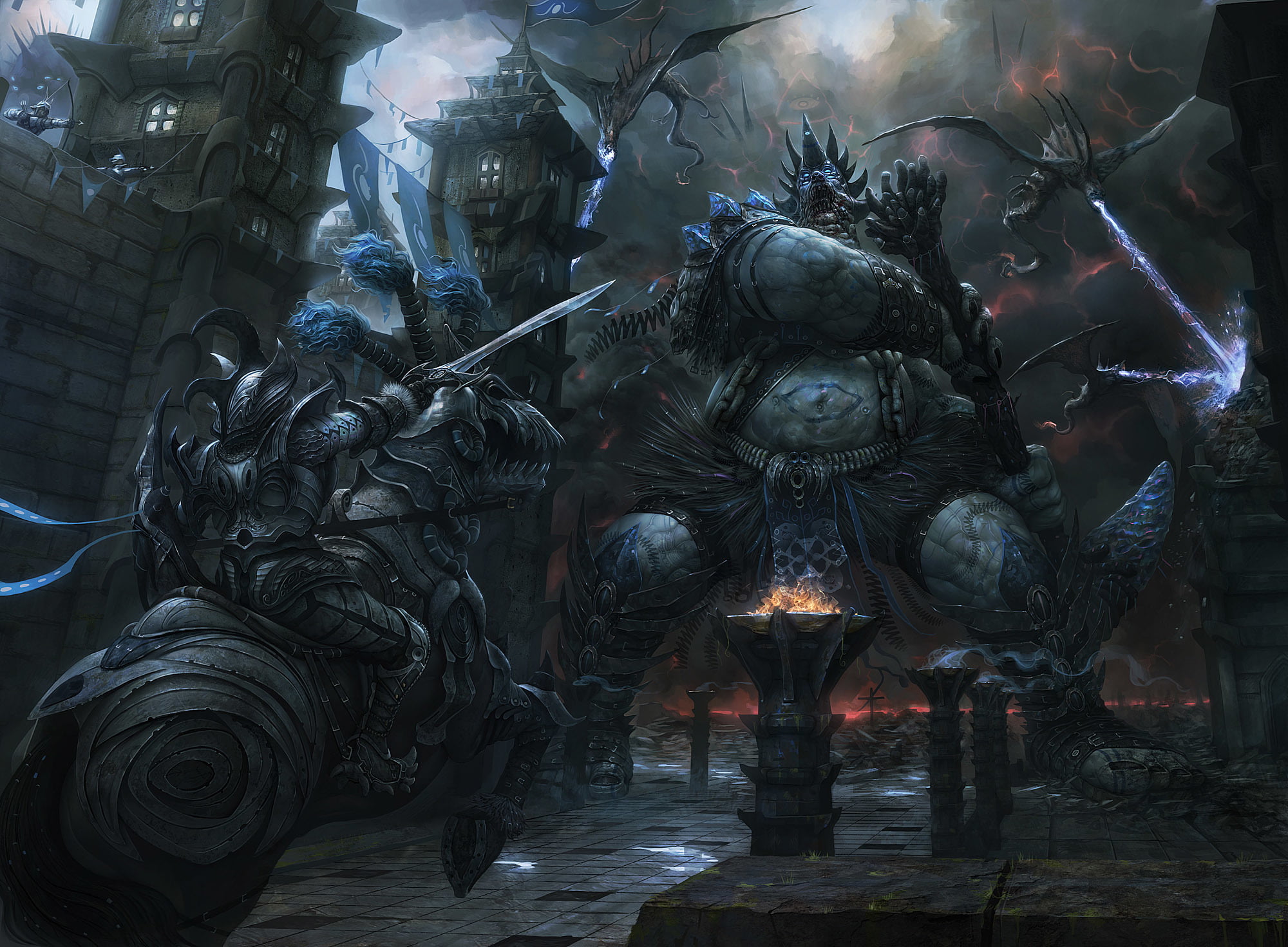 knight, representation, indoors, building, fighting, architecture, battle, human representation, built structure, 1080P, belief, religion, day, place of worship, HD Wallpaper