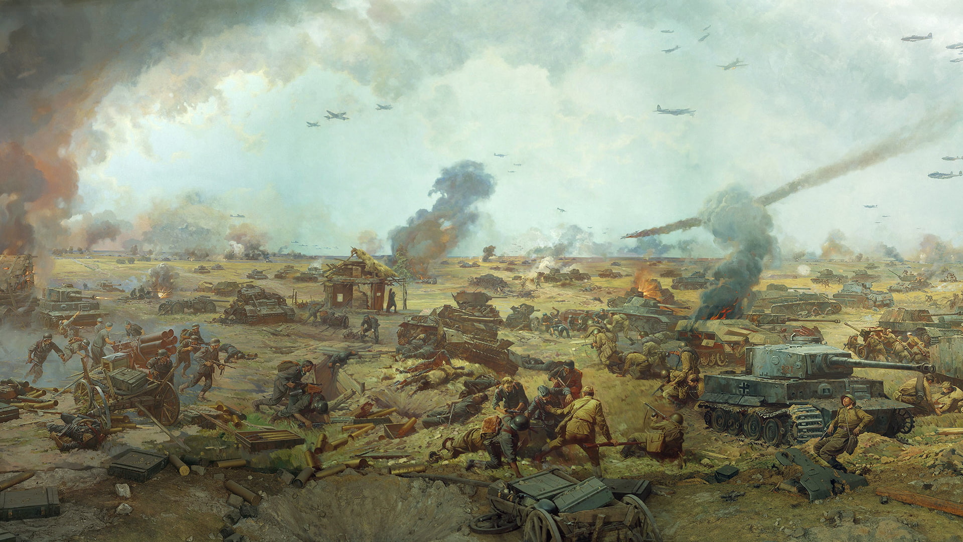 hd, wwii, world, painting, digital/artwork, battle, 1080P, war, HD Wallpaper