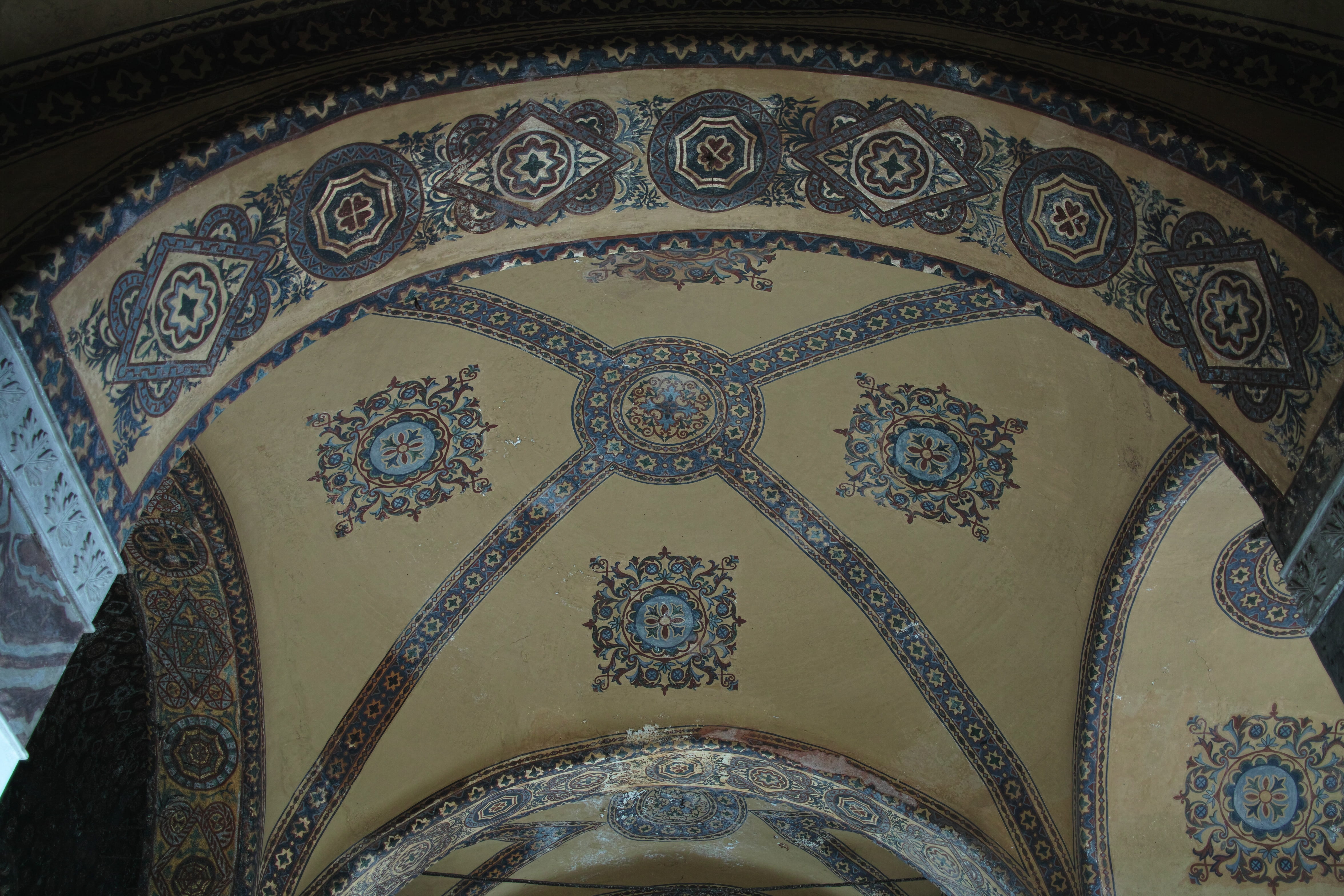 art, architecture, built structure, high, background, belief, hagia sophia, no people, great, painted, church, building, paint, temple, ornate, design, HD Wallpaper