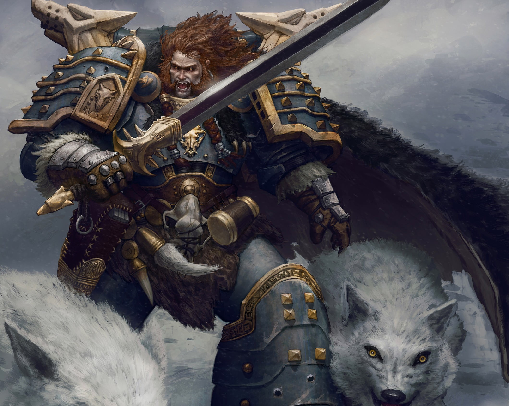 outdoors, architecture, man, wolves, real people, water, military, armor, Leman Russ, government, weapon, art, 1080P, uniform, holding, day, people, nature, HD Wallpaper
