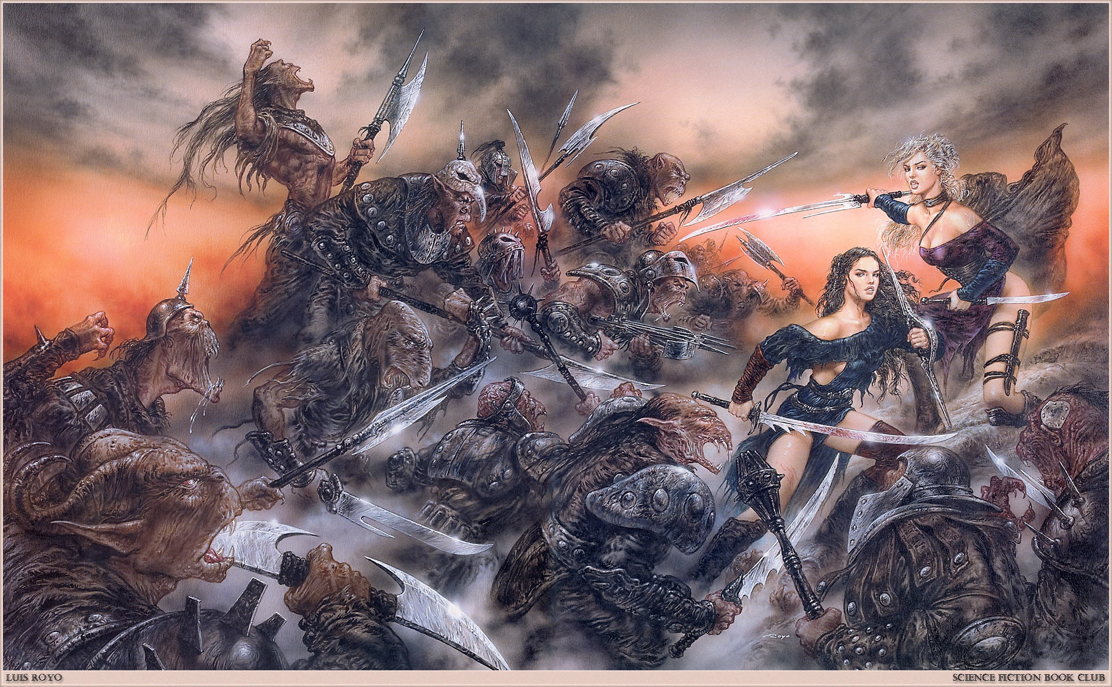 sword, Luis Royo, painting, fantasy, holding, 1080P, woman, picture, HD Wallpaper
