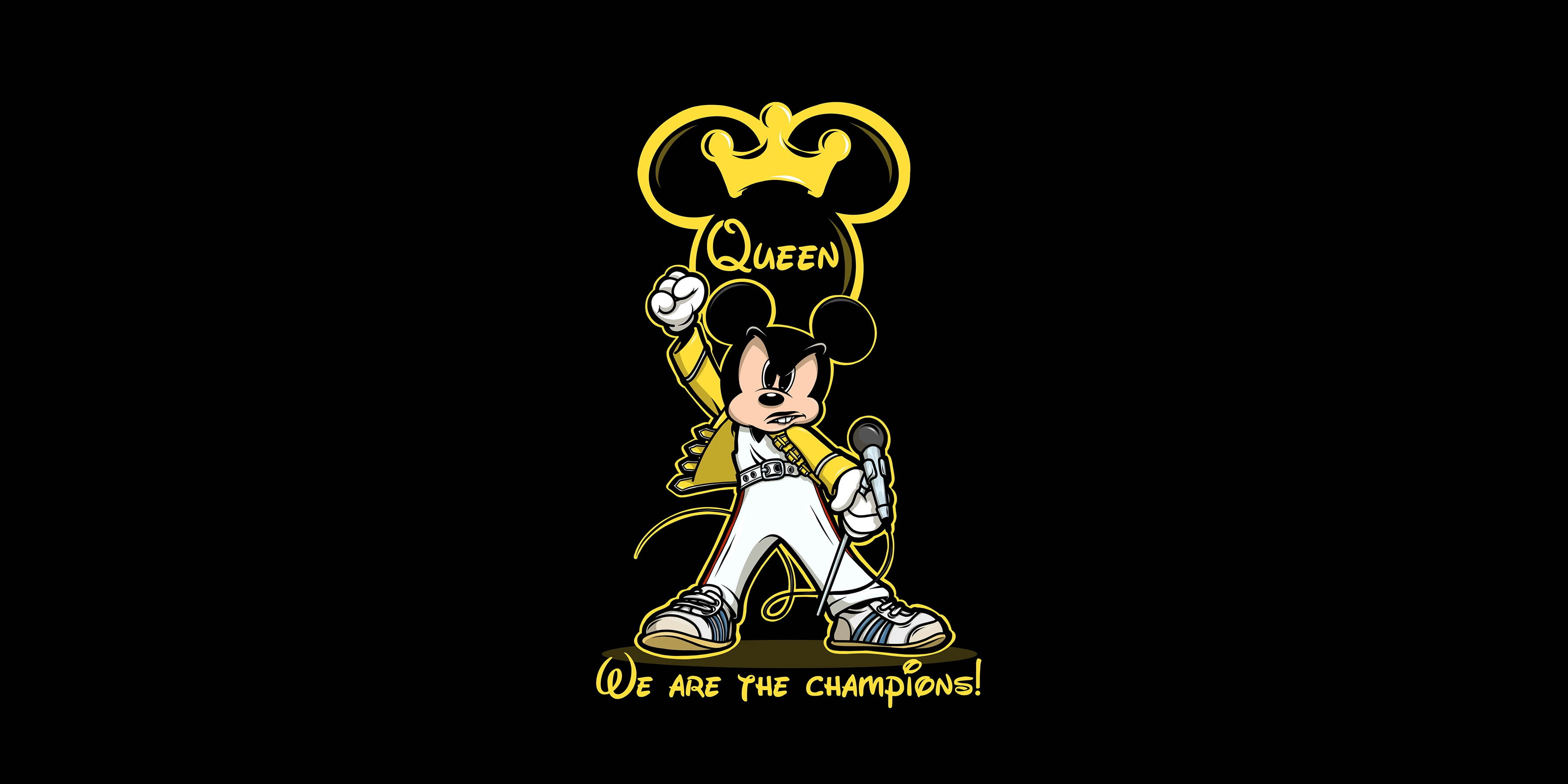 2K, Mickey Mouse, Queen, artwork, music, HD Wallpaper