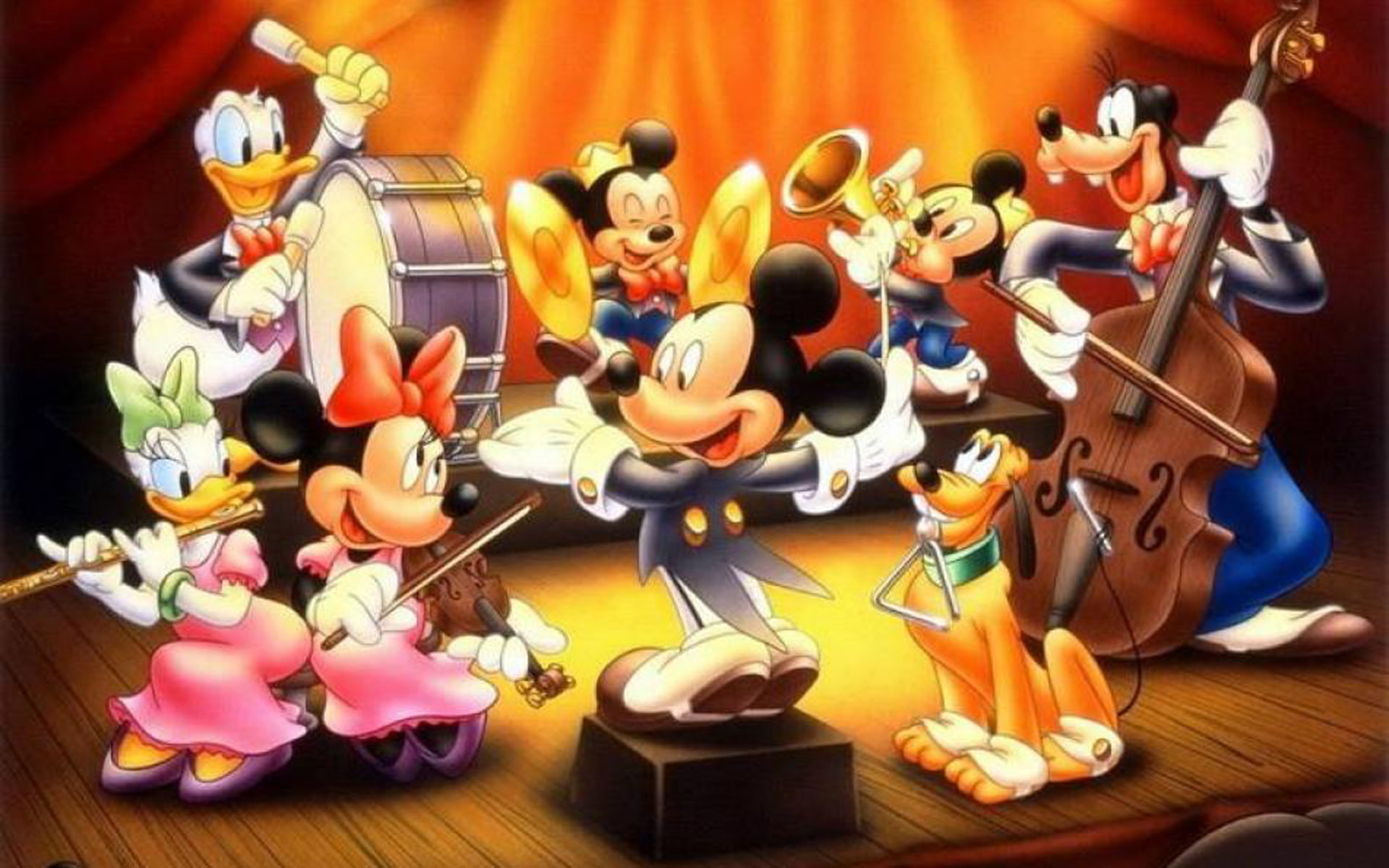 1080P, pluto, donald, mickey, orchestra, mouse, hd, disney, desktop, duck, characters, HD Wallpaper