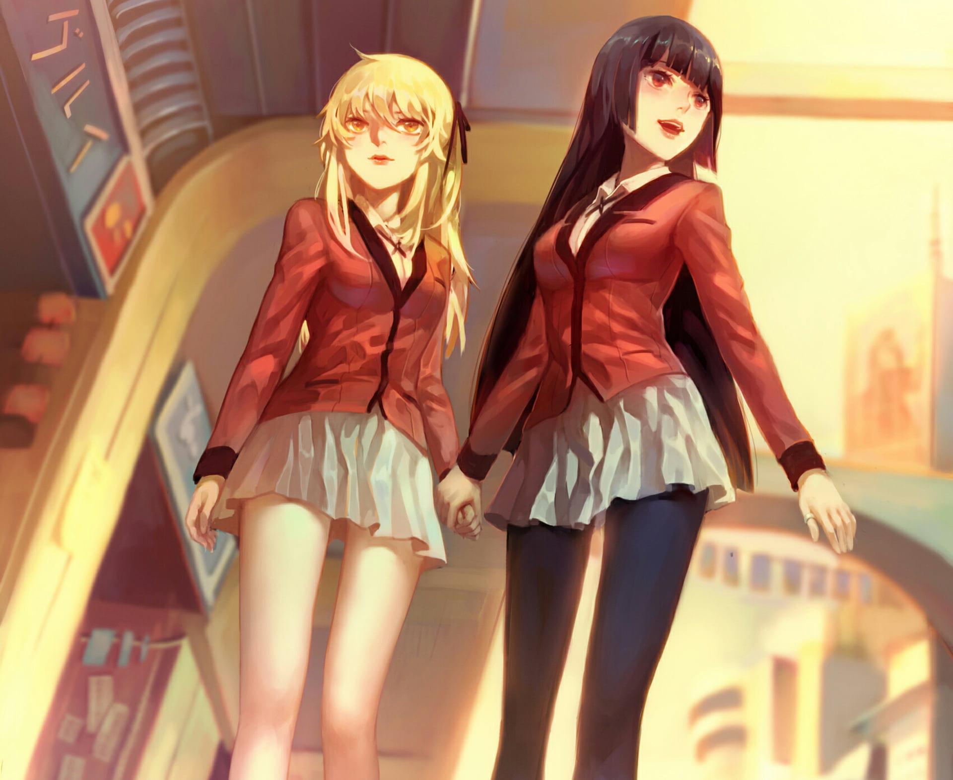 Anime, Kakegurui, Yumeko Jabami, Mary Saotome, 1080P, HD Wallpaper