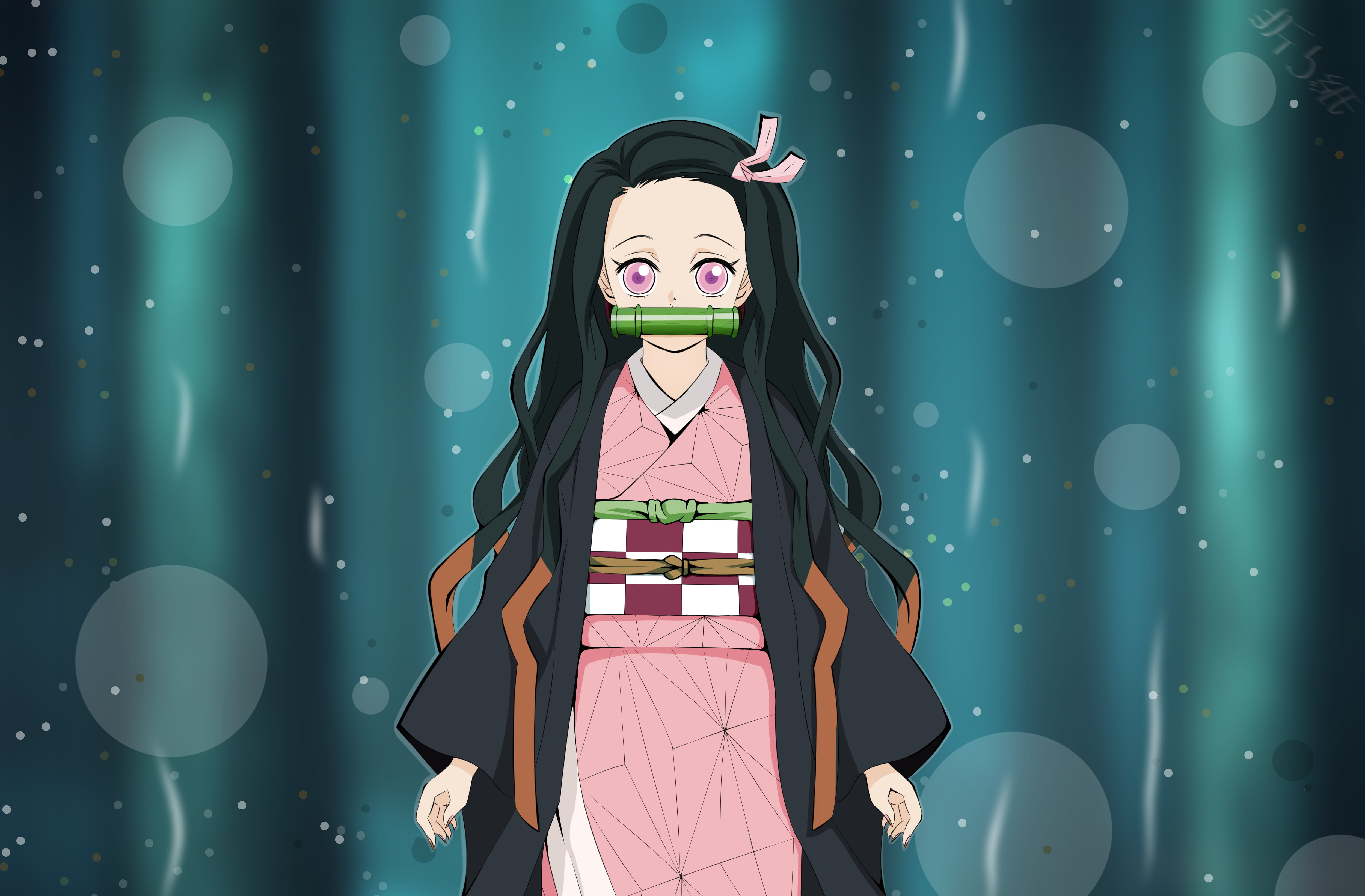 Demon Slayer: Kimetsu no Yaiba, Nezuko Kamado, 4K, Anime, Kimetsu no Yaiba, HD Wallpaper