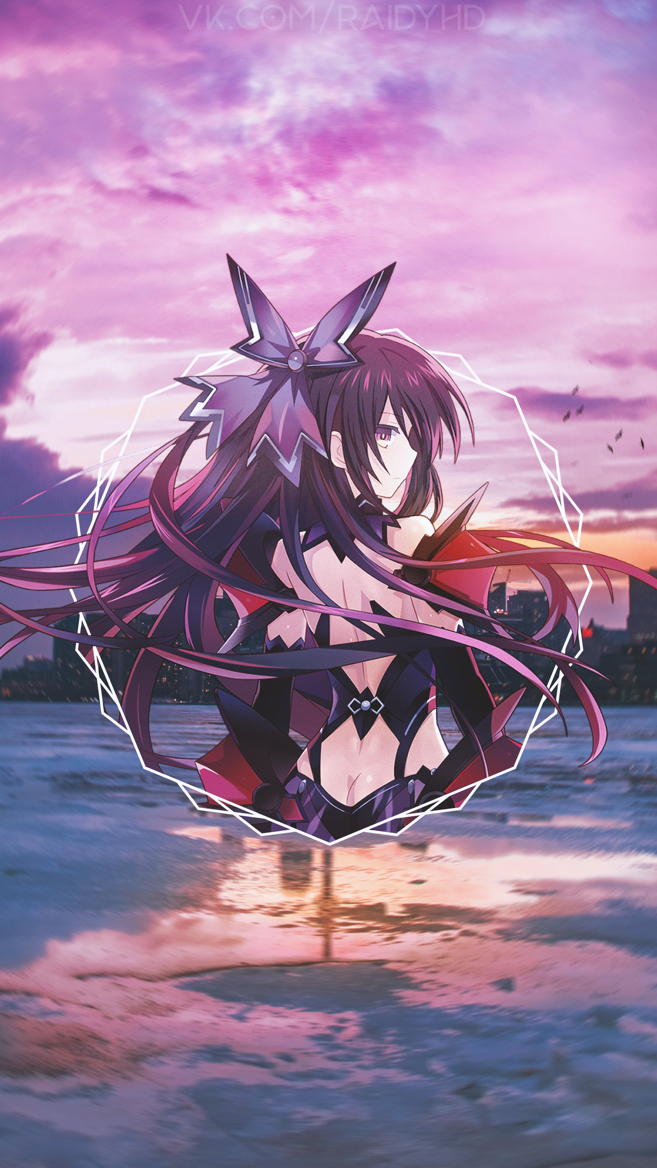 Yatogami Tohka, Date A Live, anime girls, picture-in-picture, 4K, anime, Phone HD Wallpaper