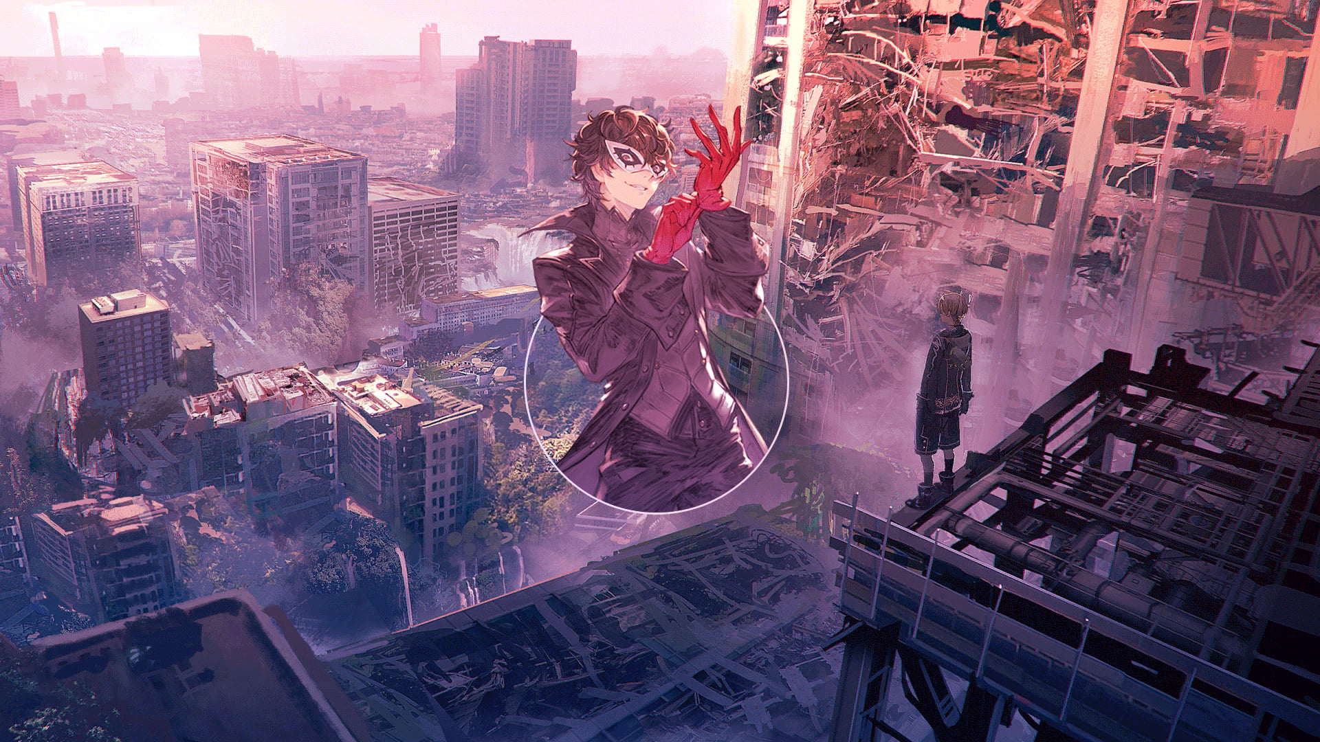 Photoshop, 1080P, anime boys, picture-in-picture, anime, Persona 5, digital art, video game art, Platinum Conception s, HD Wallpaper