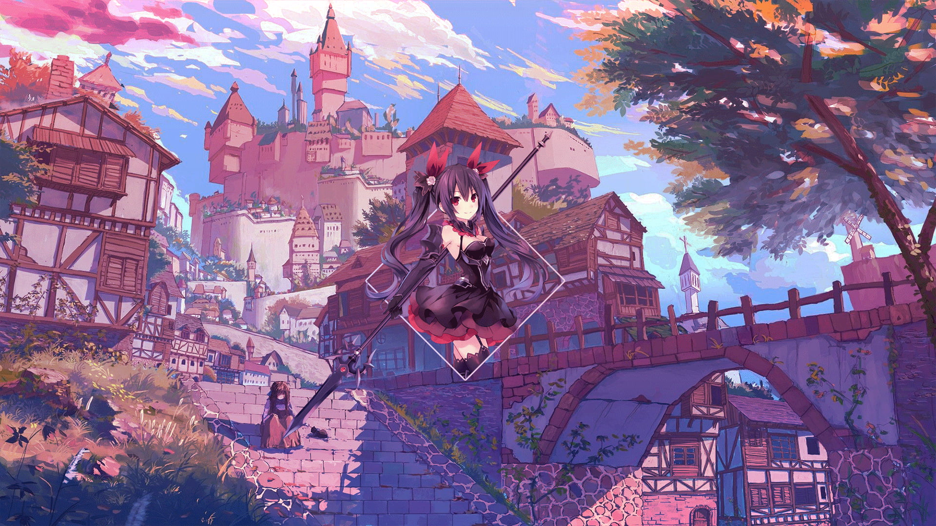 Photoshop, Platinum Conception s, picture-in-picture, anime girls, 1080P, anime, digital art, HD Wallpaper