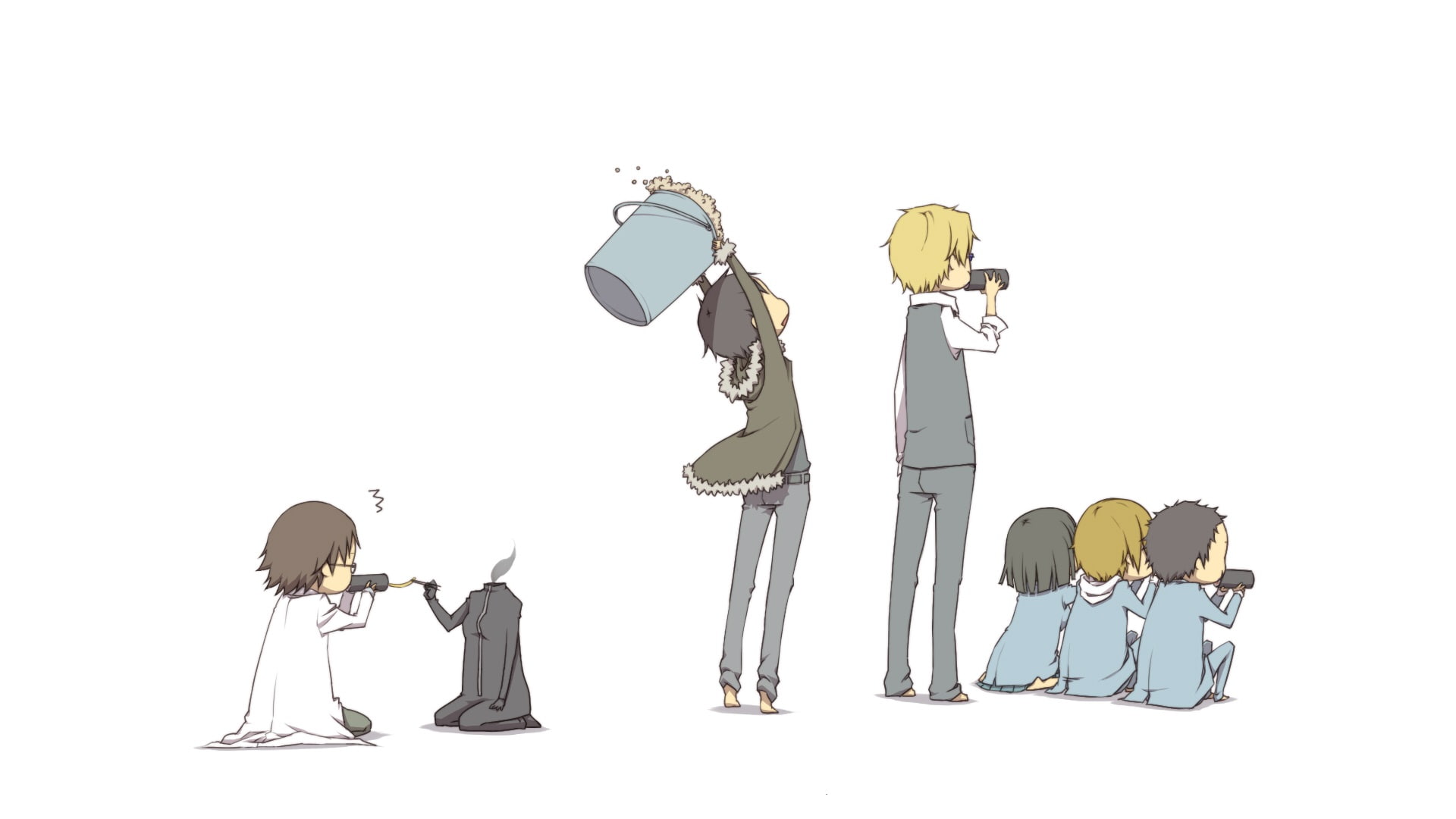 Anri Sonohara, Anime, Mikado Ryūgamine, Masaomi Kida, Shizuo Heiwajima, 1080P, Shinra Kishitani, Durarara!!, Celty Sturluson, Izaya Orihara, HD Wallpaper