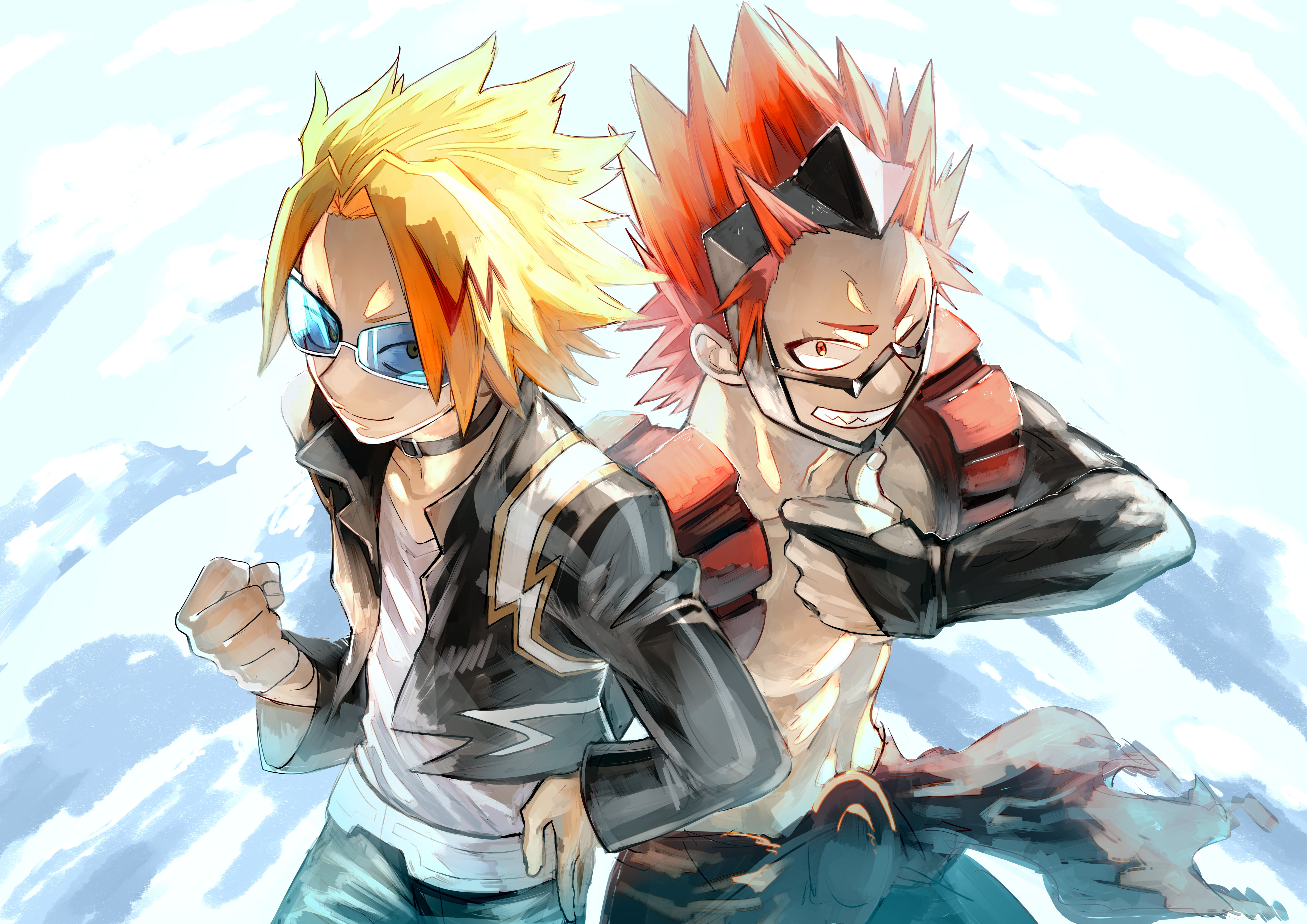 4K, My Hero Academia, Denki Kaminari, Eijiro Kirishima, Anime, HD Wallpaper