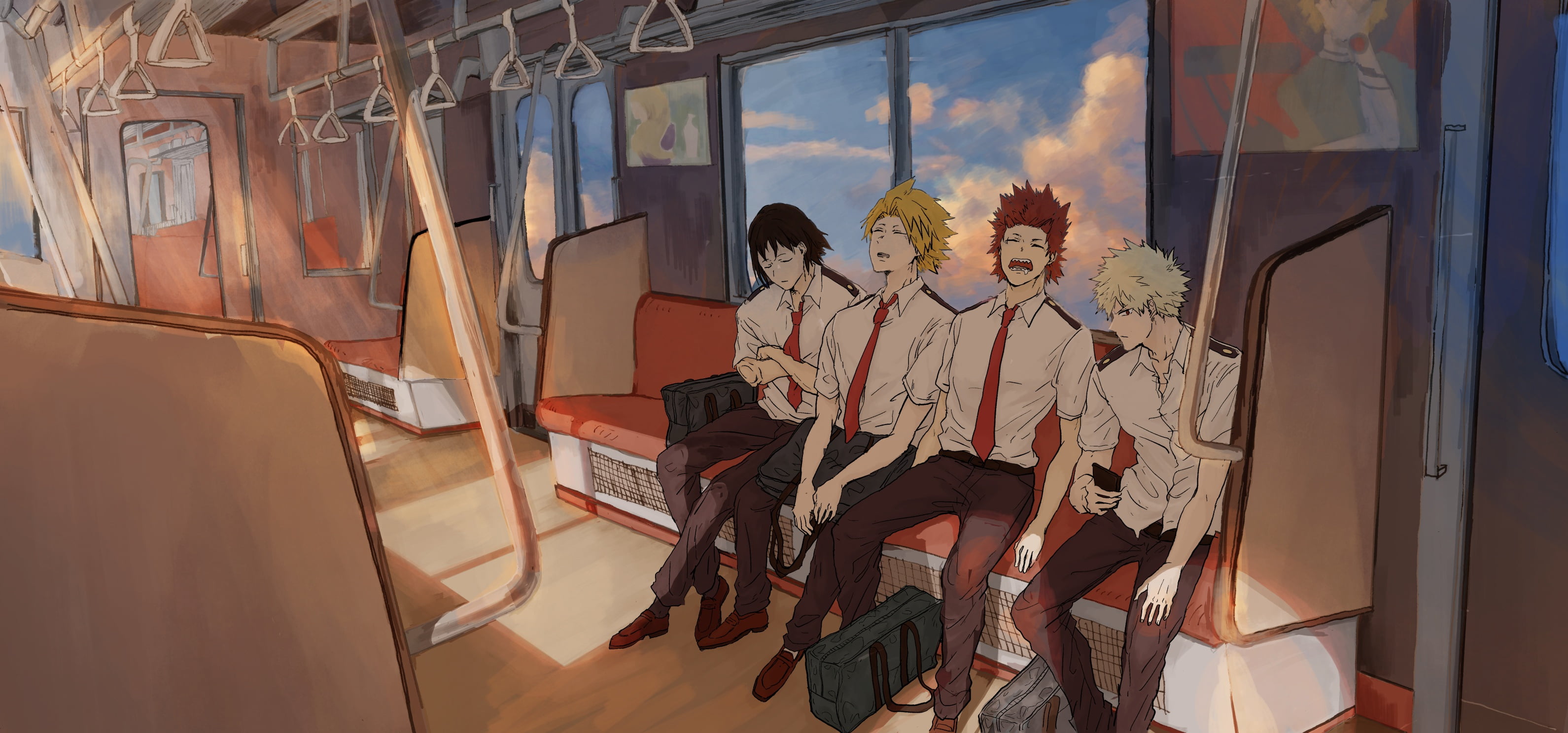 Denki Kaminari, Hanta Sero, 2K, Anime, My Hero Academia, Katsuki Bakugou, Eijiro Kirishima, HD Wallpaper