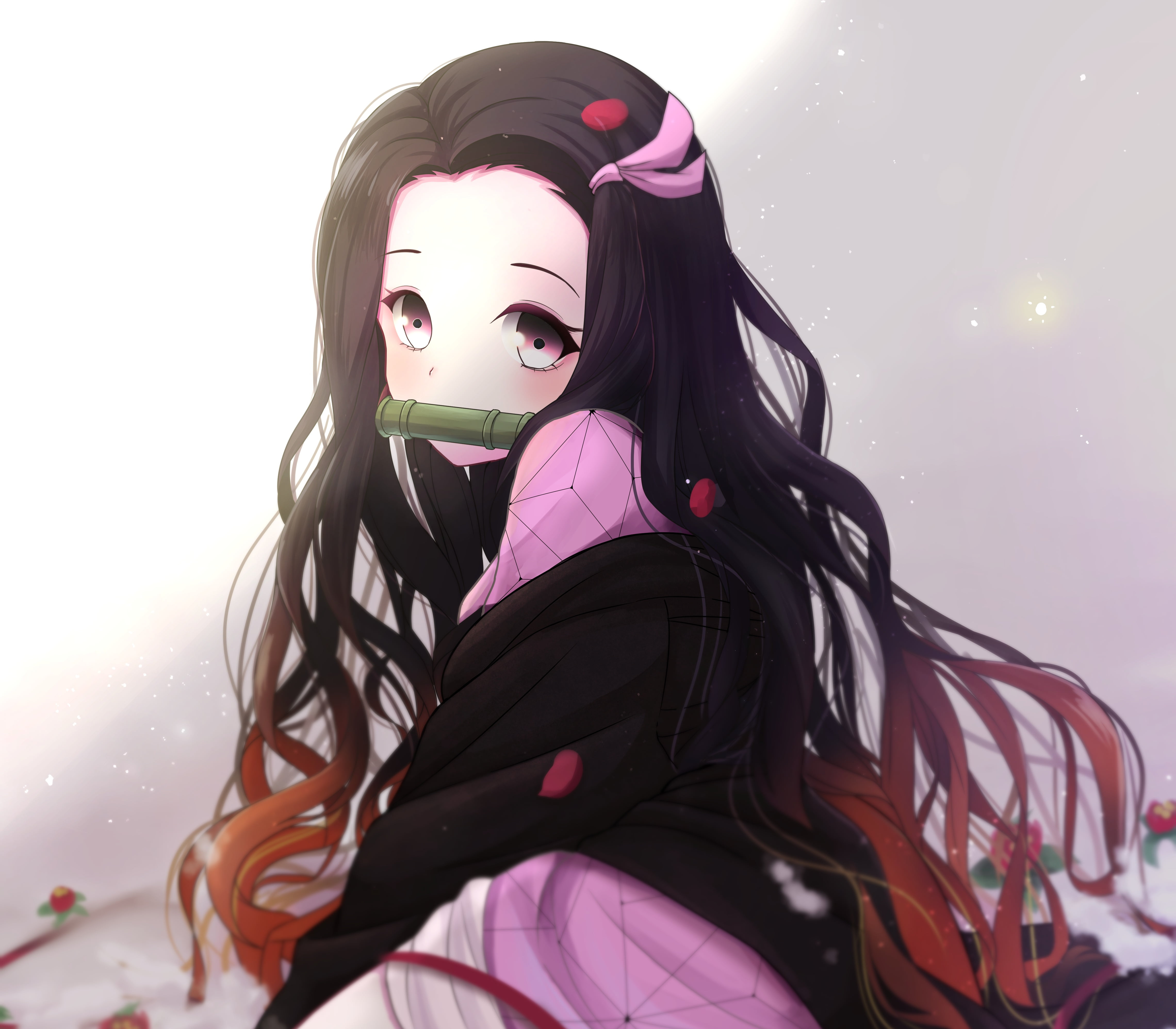 Nezuko Kamado, Anime, 4K, Demon Slayer: Kimetsu no Yaiba, HD Wallpaper