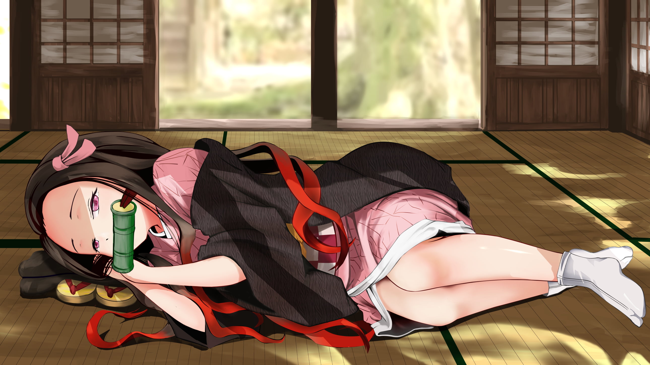 Demon Slayer: Kimetsu no Yaiba, Nezuko Kamado, Anime, 2K, HD Wallpaper