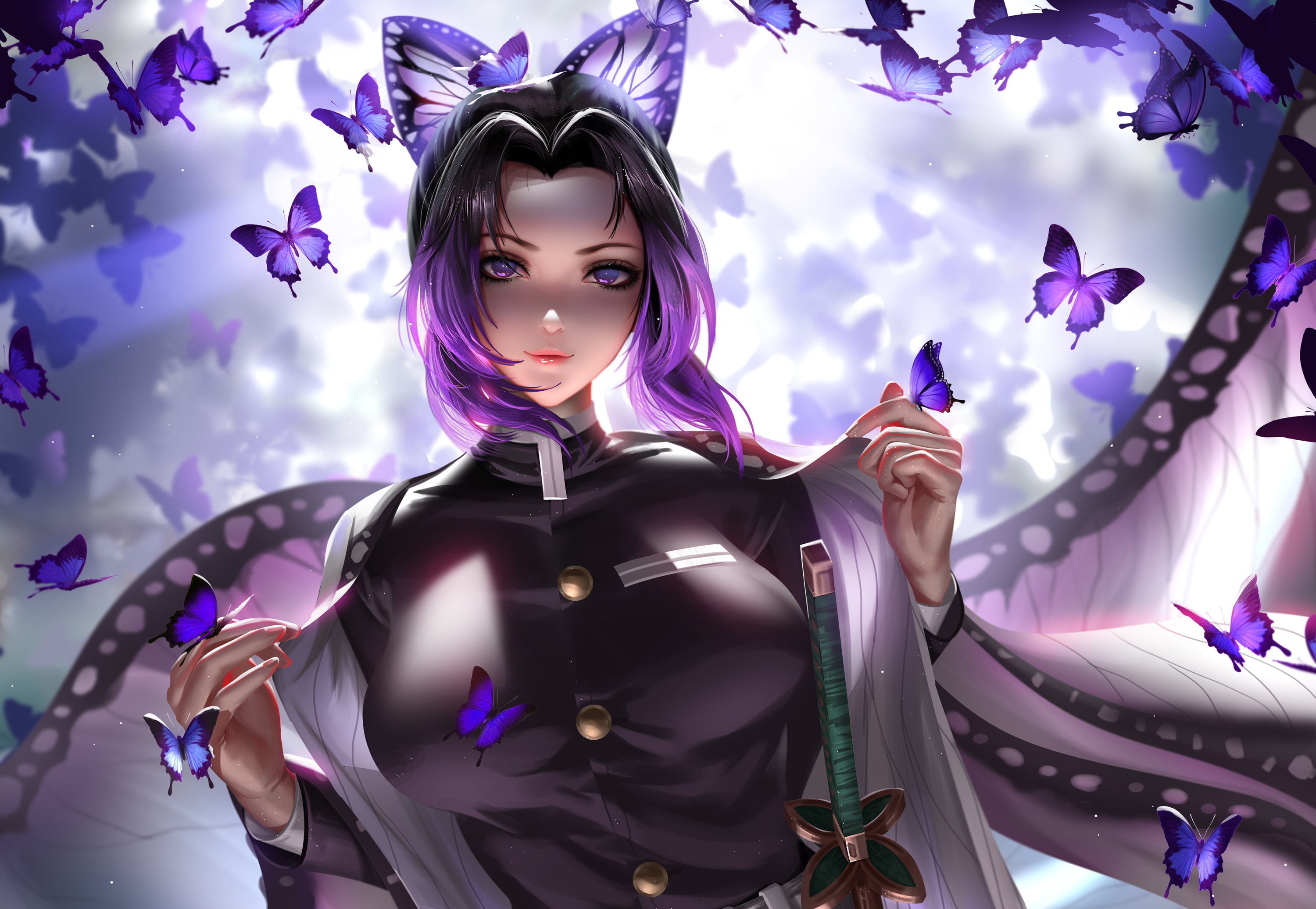 Kochou Shinobu, Kimetsu no Yaiba, Liang Xing, 2K, HD Wallpaper