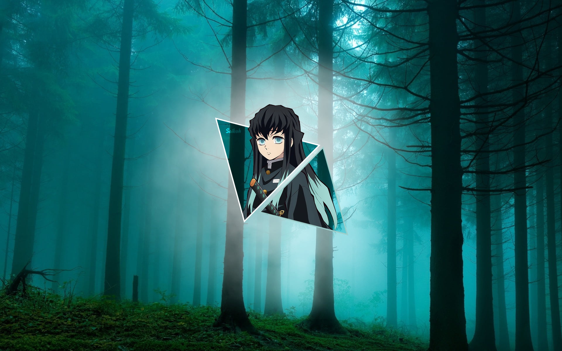 1080P, Kimetsu no Yaiba, anime, tokitou muichirou, mist, forest, HD Wallpaper