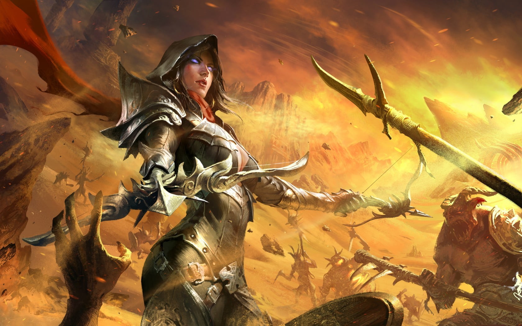 tree, three quarter length, Diablo III, art and craft, digital art, fantasy art, fantasy girl, one person, Demon Hunter, religion, 720P, video games, spirituality, HD Wallpaper